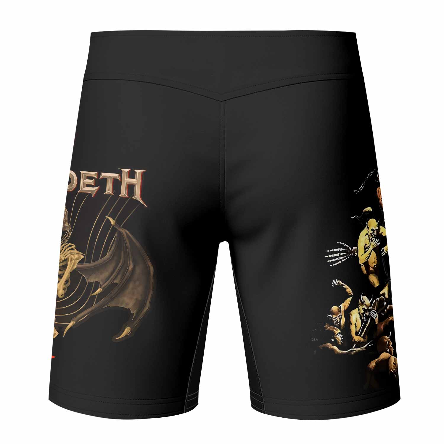 Megadeth Holy Wars 991 Wild Oats Fight Shorts - back view mockup