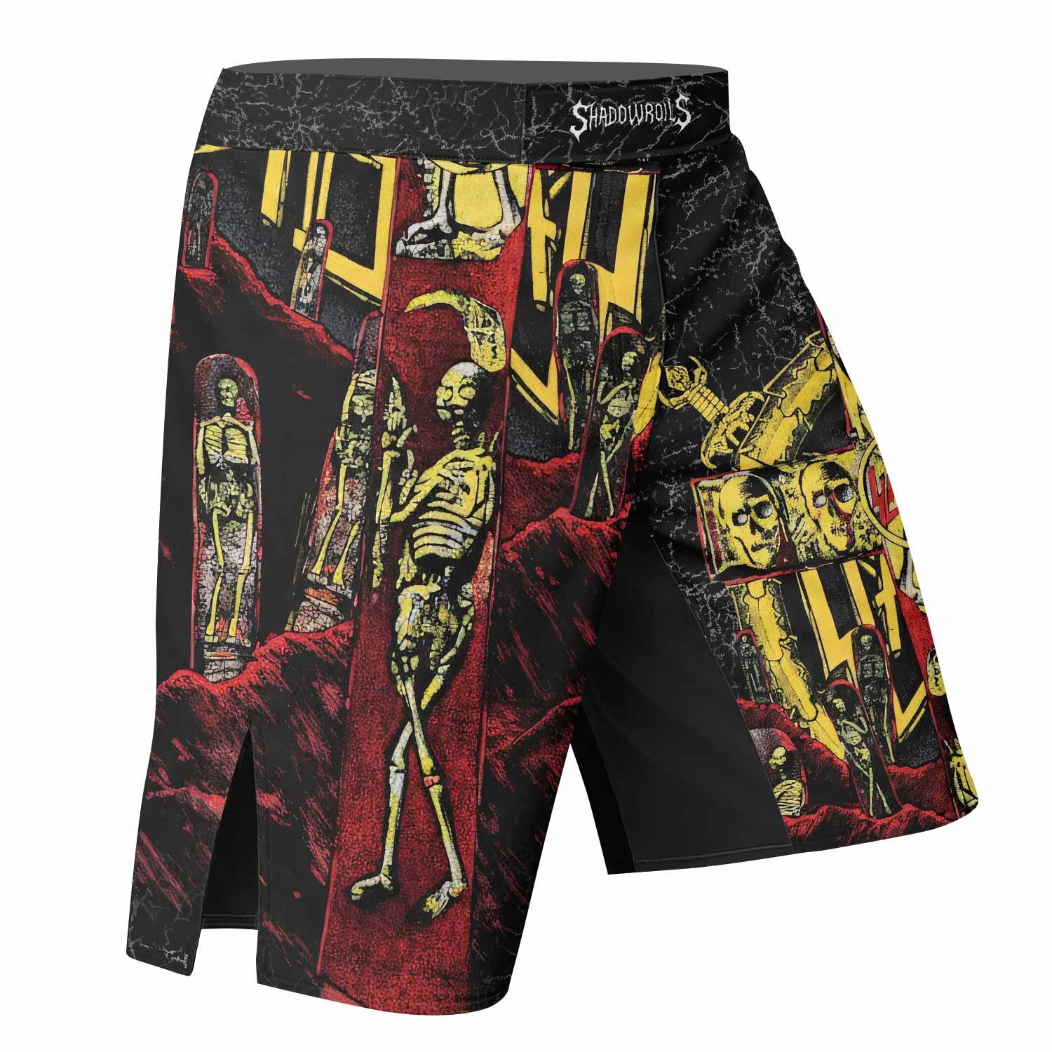Vintage 1991 Slayer Fight Shorts - right side mockup
