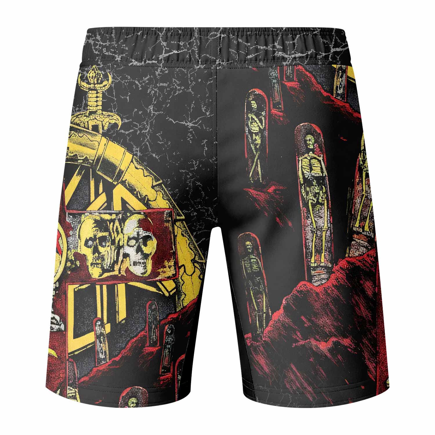 Vintage 1991 Slayer Fight Shorts - back view mockup