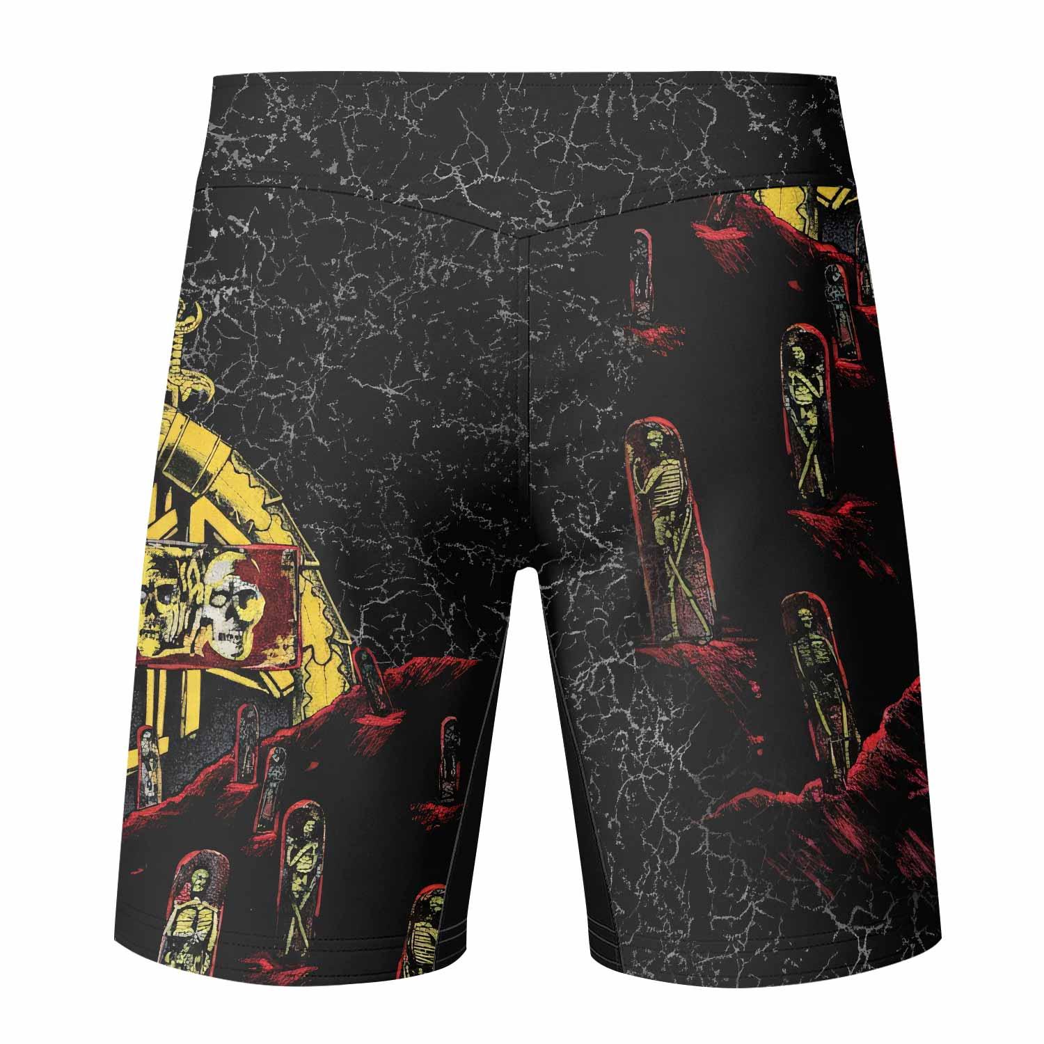 Vintage 1991 Slayer Fight Shorts - back view mockup