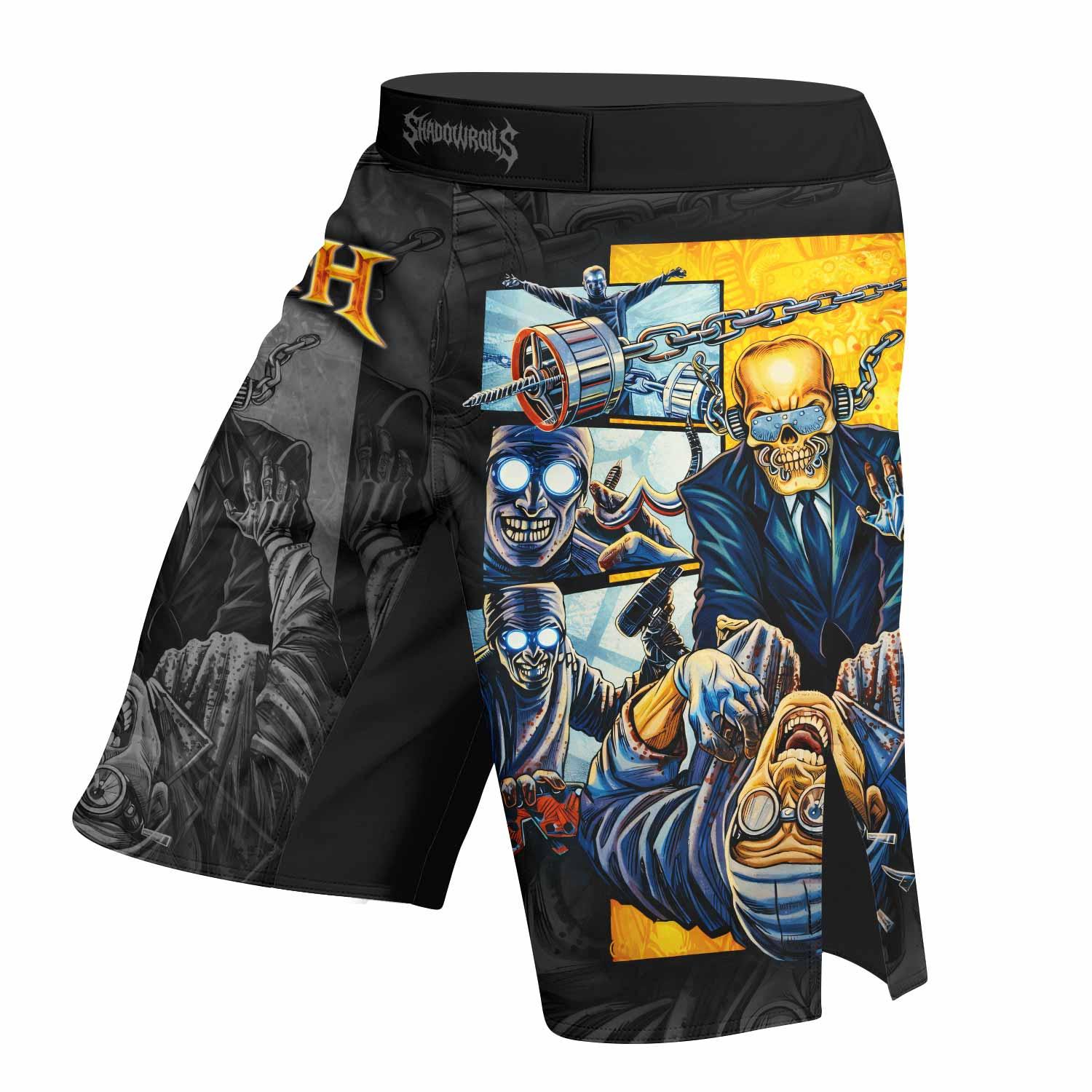 Megadeth Bloodstock Euro Tour Fight Shorts - left side mockup