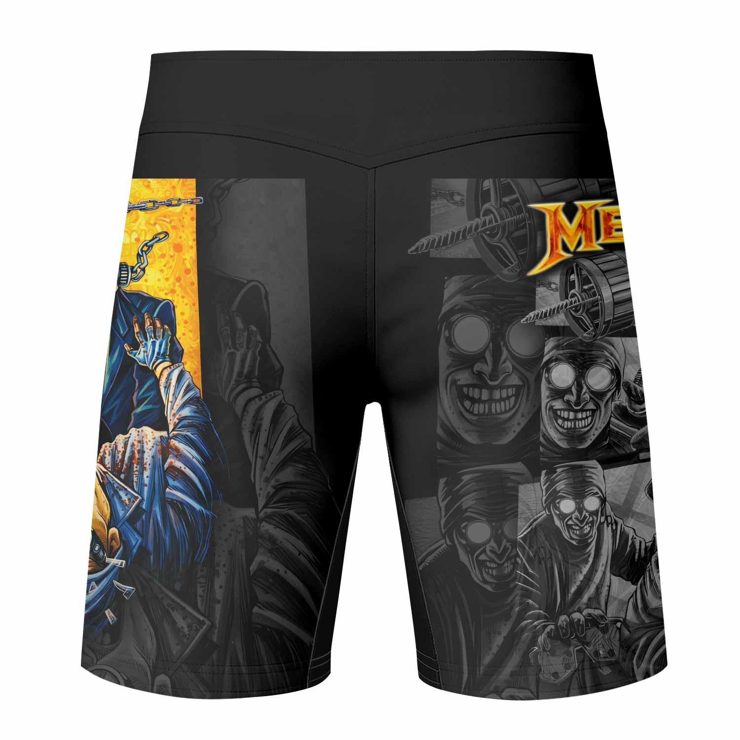 Megadeth Bloodstock Euro Tour Fight Shorts - back view mockup