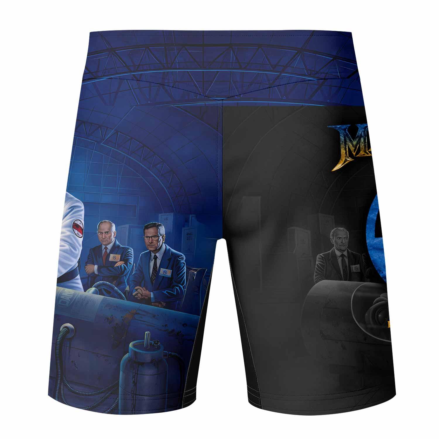 Megadeth Roll In Peace Fight Shorts - back view mockup