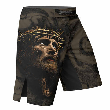 Live for Him Fight Shorts - right side mockup