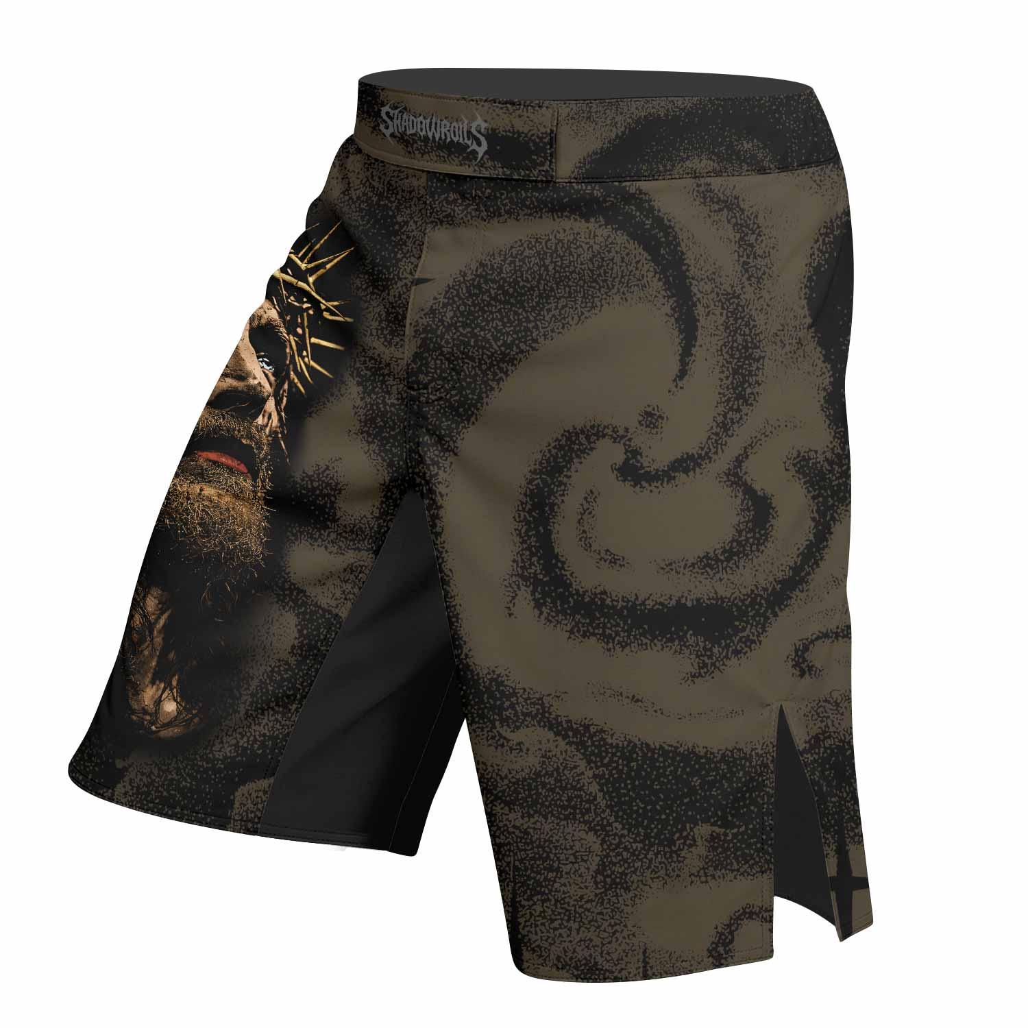 Live for Him Fight Shorts - left side mockup