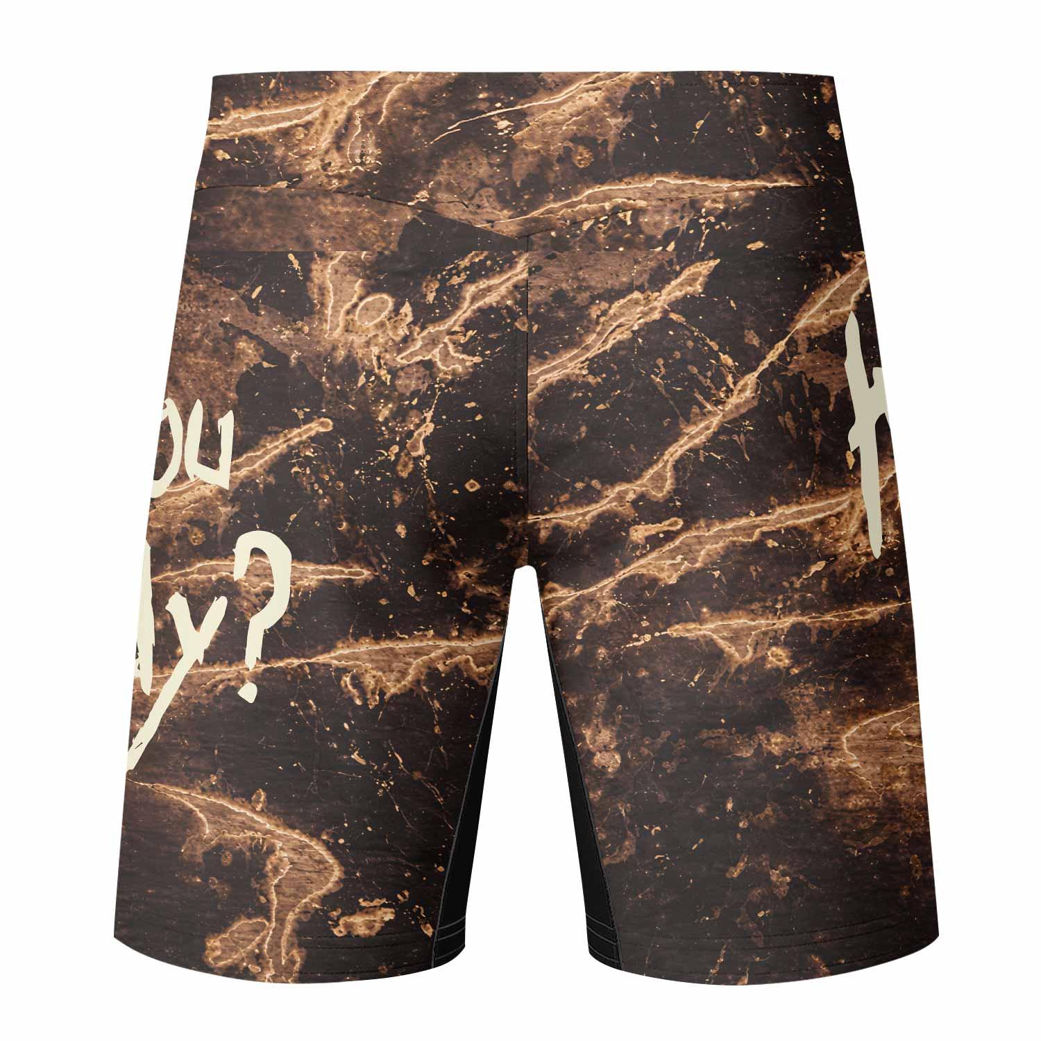 Are You Ready Korn Fight Shorts - back view mockup