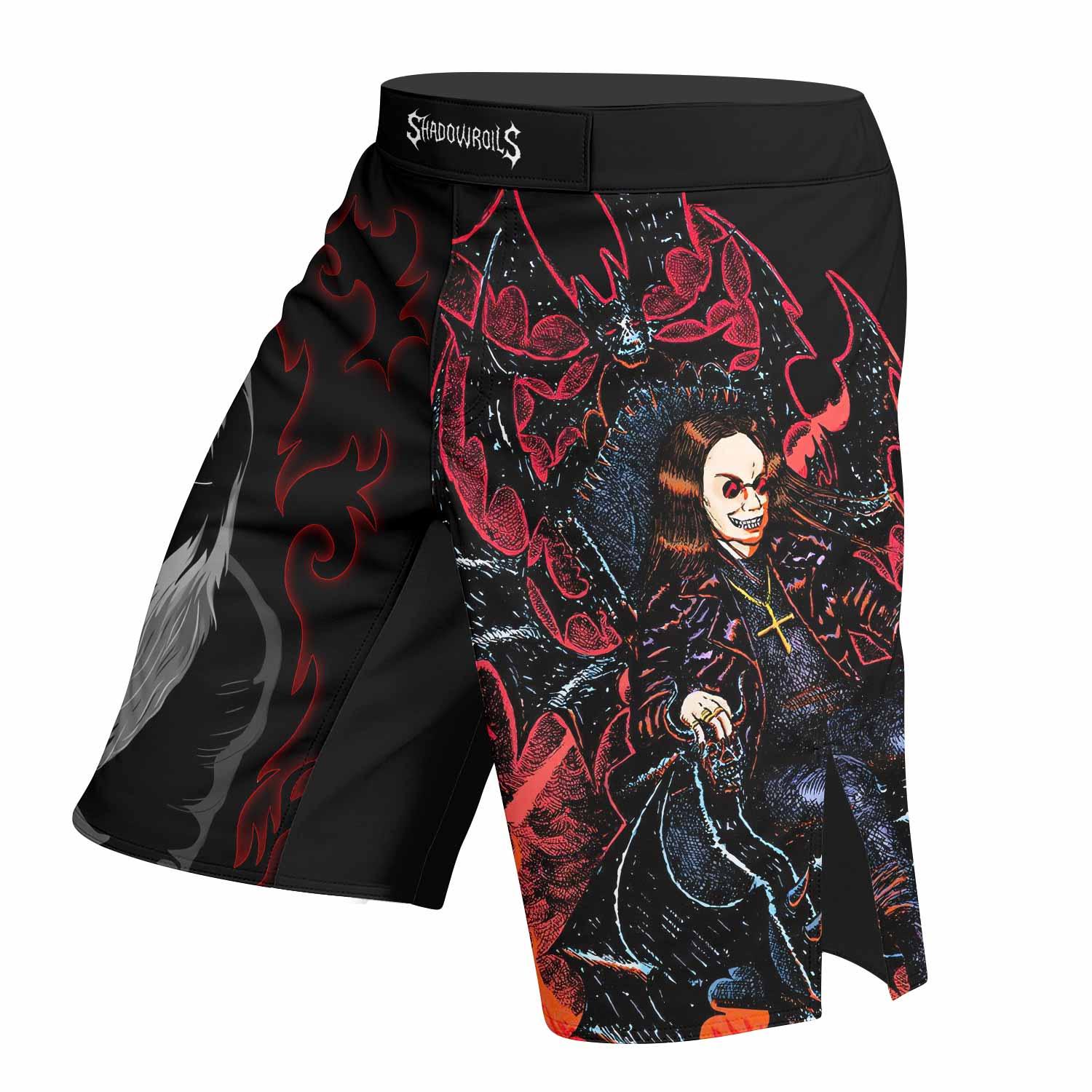 Ozzy Osbourne Fight Shorts - left side mockup