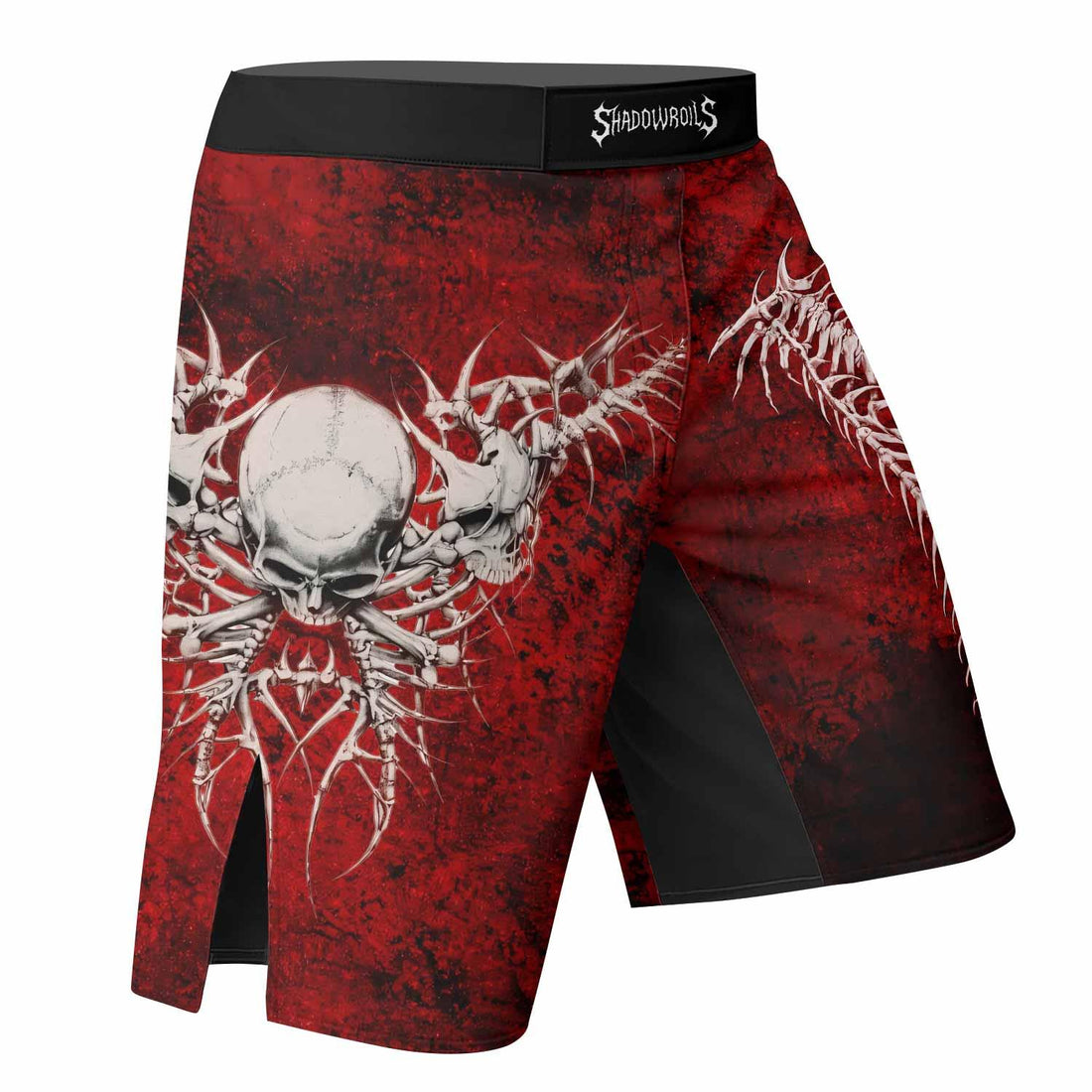 Blood Spine Skull Fight Shorts - right side mockup