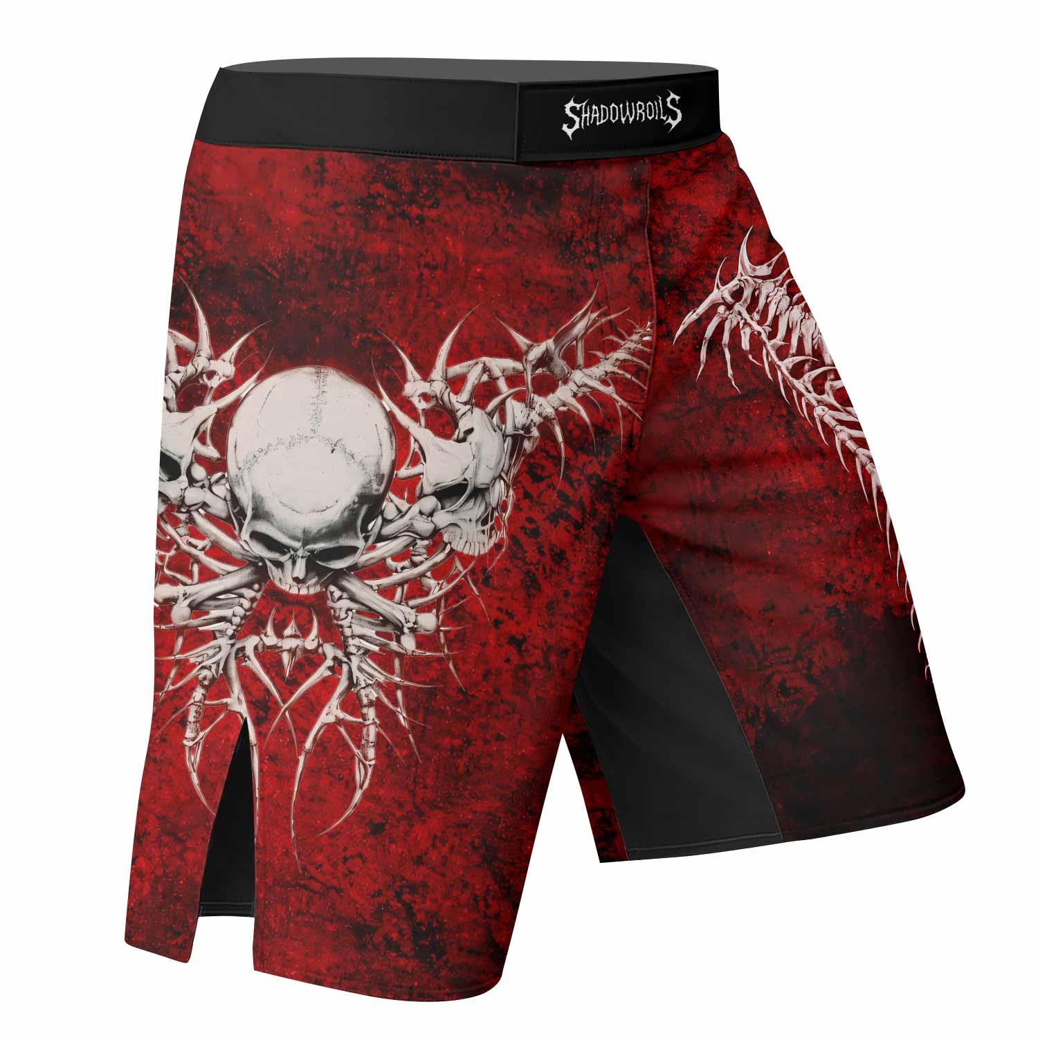 Blood Spine Skull Fight Shorts - right side mockup