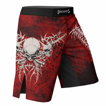 Blood Spine Skull Fight Shorts - right side mockup