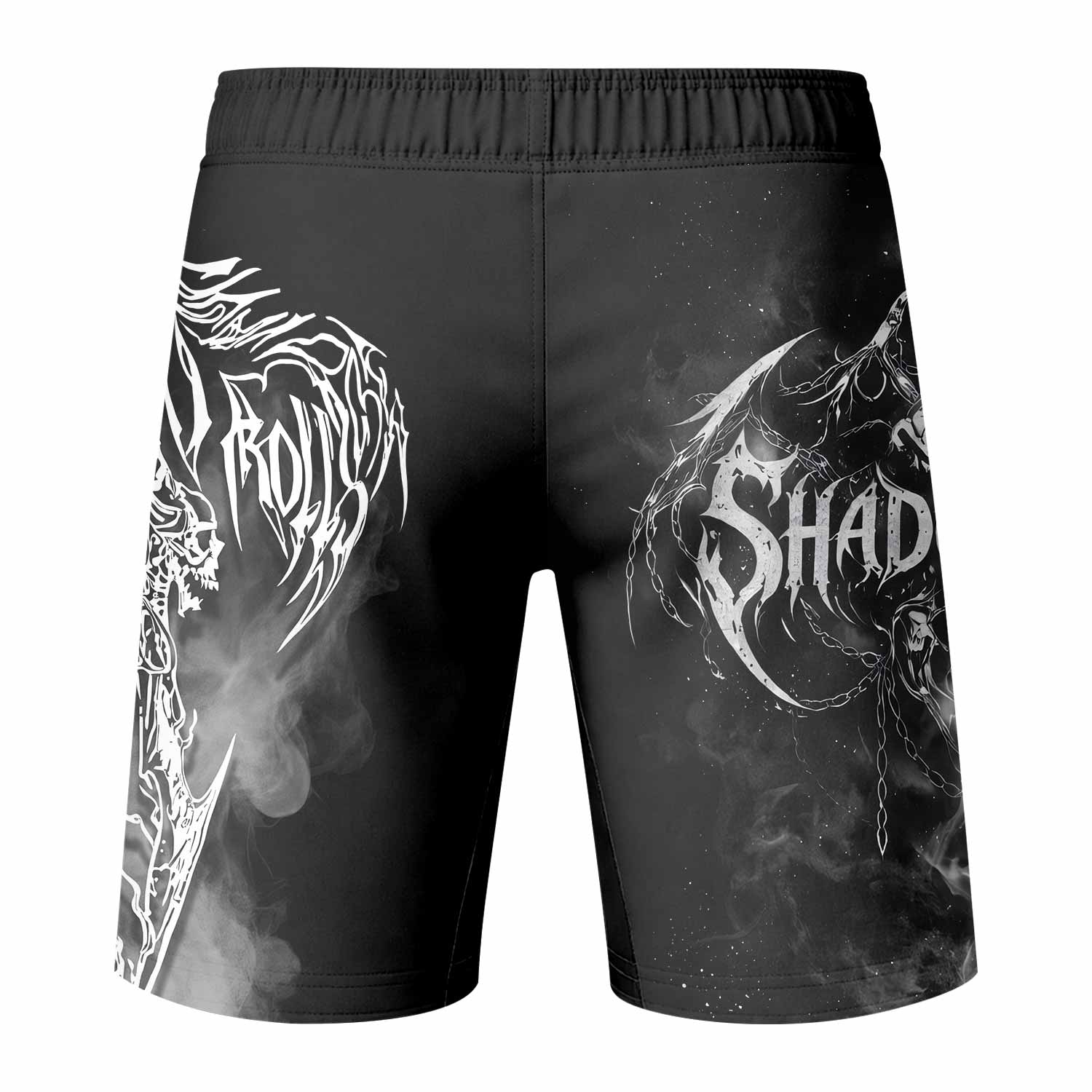 Wraith of the Abyss Fight Shorts - back view mockup