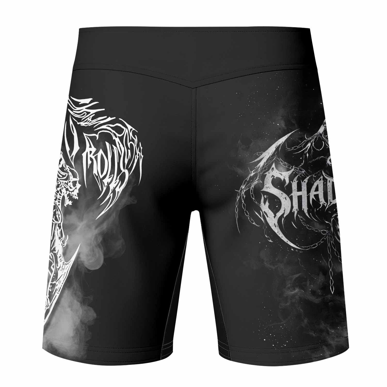 Wraith of the Abyss Fight Shorts - back view mockup