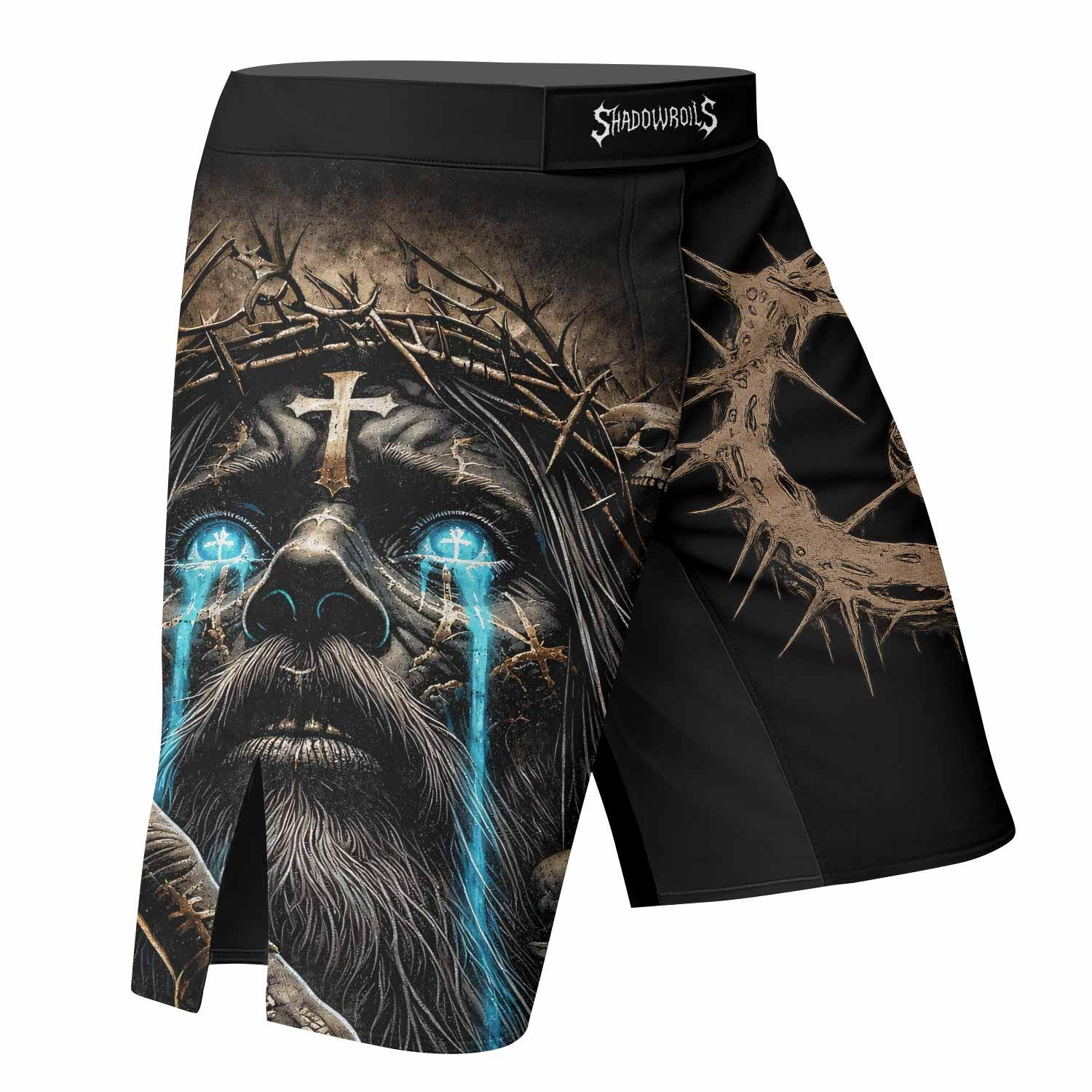 Tears Of Christ Fight Shorts - right side mockup