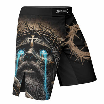 Tears Of Christ Fight Shorts - right side mockup