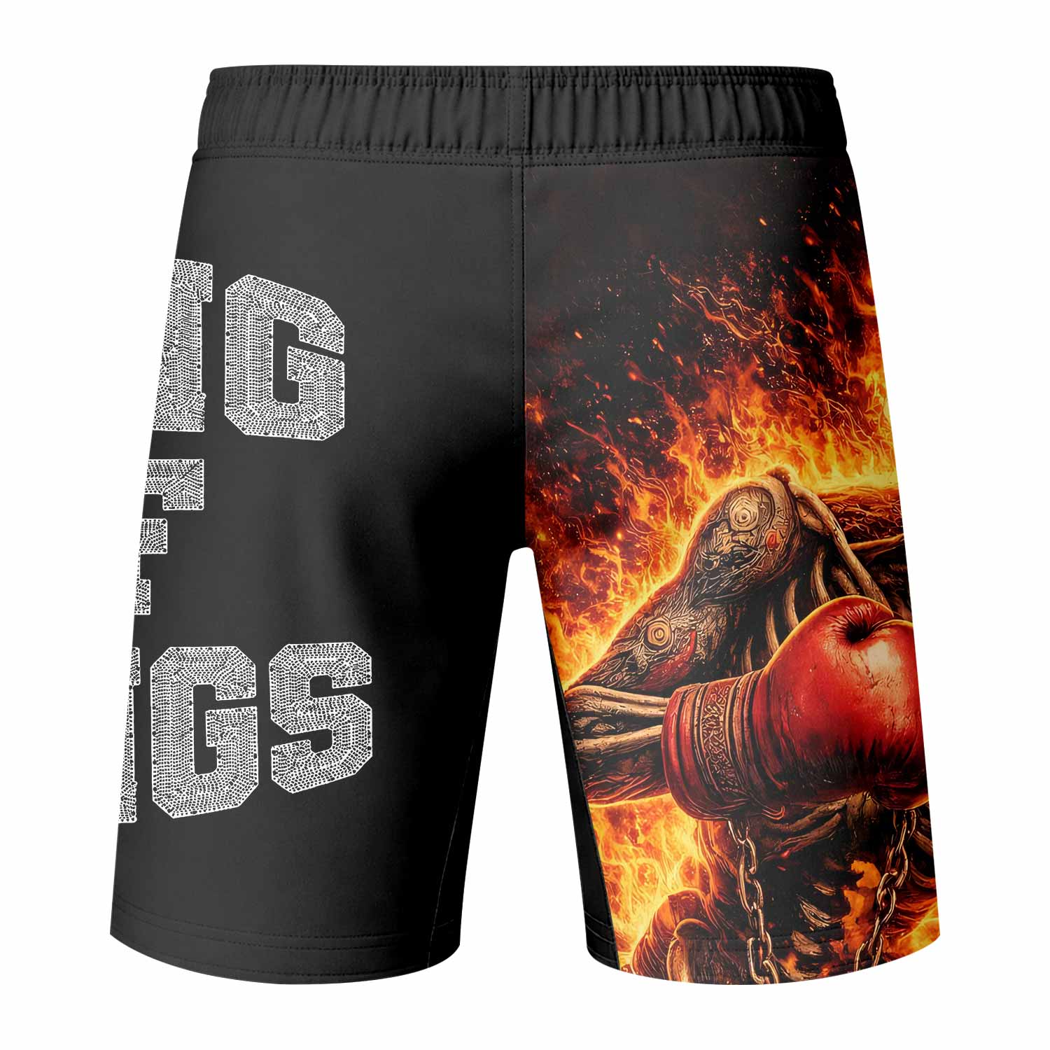 Saint King of Kings Fight Shorts - back view mockup