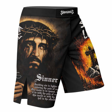 Saint Living Fight Shorts - right side mockup