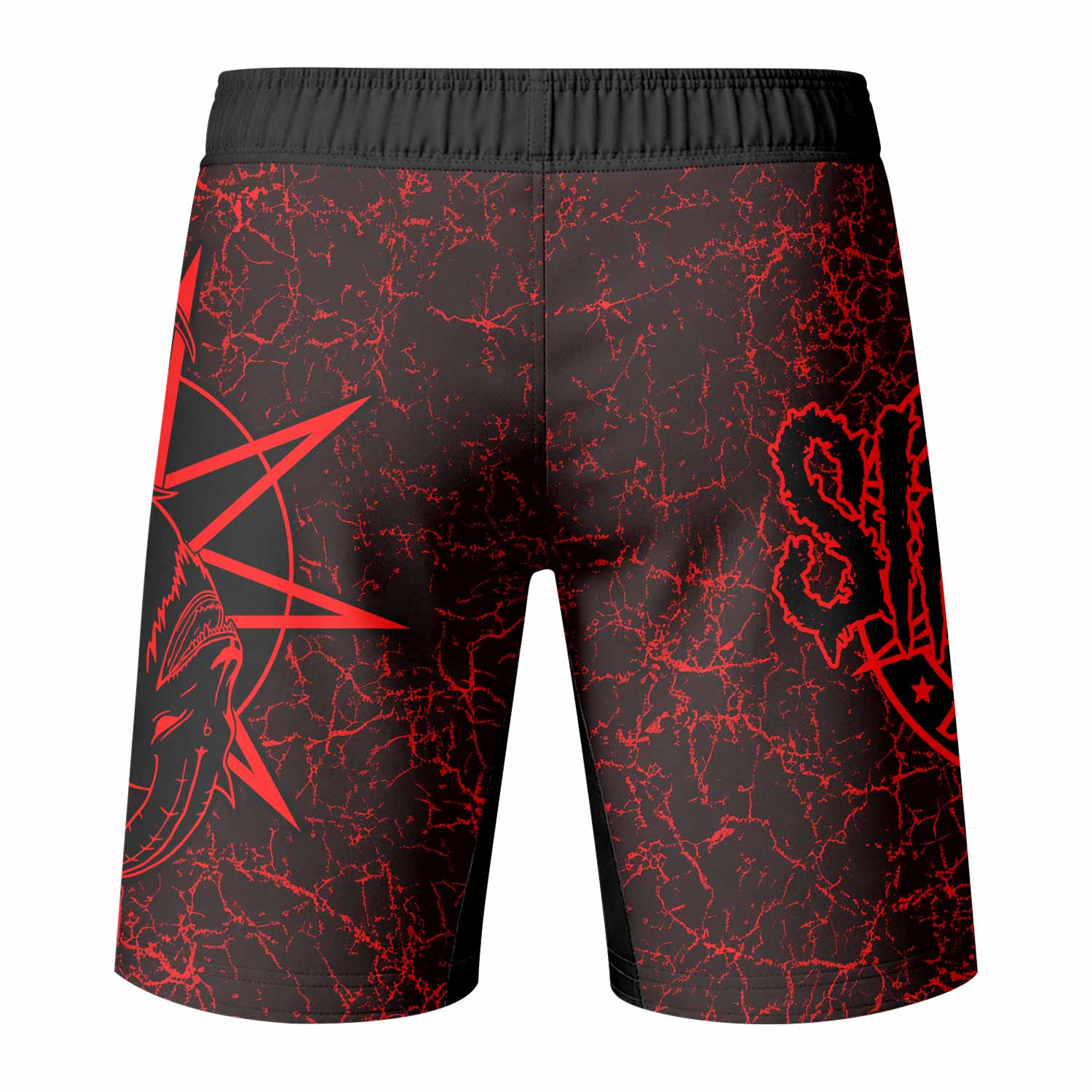 Slipknot Rotting Goat Fight Shorts - back view mockup