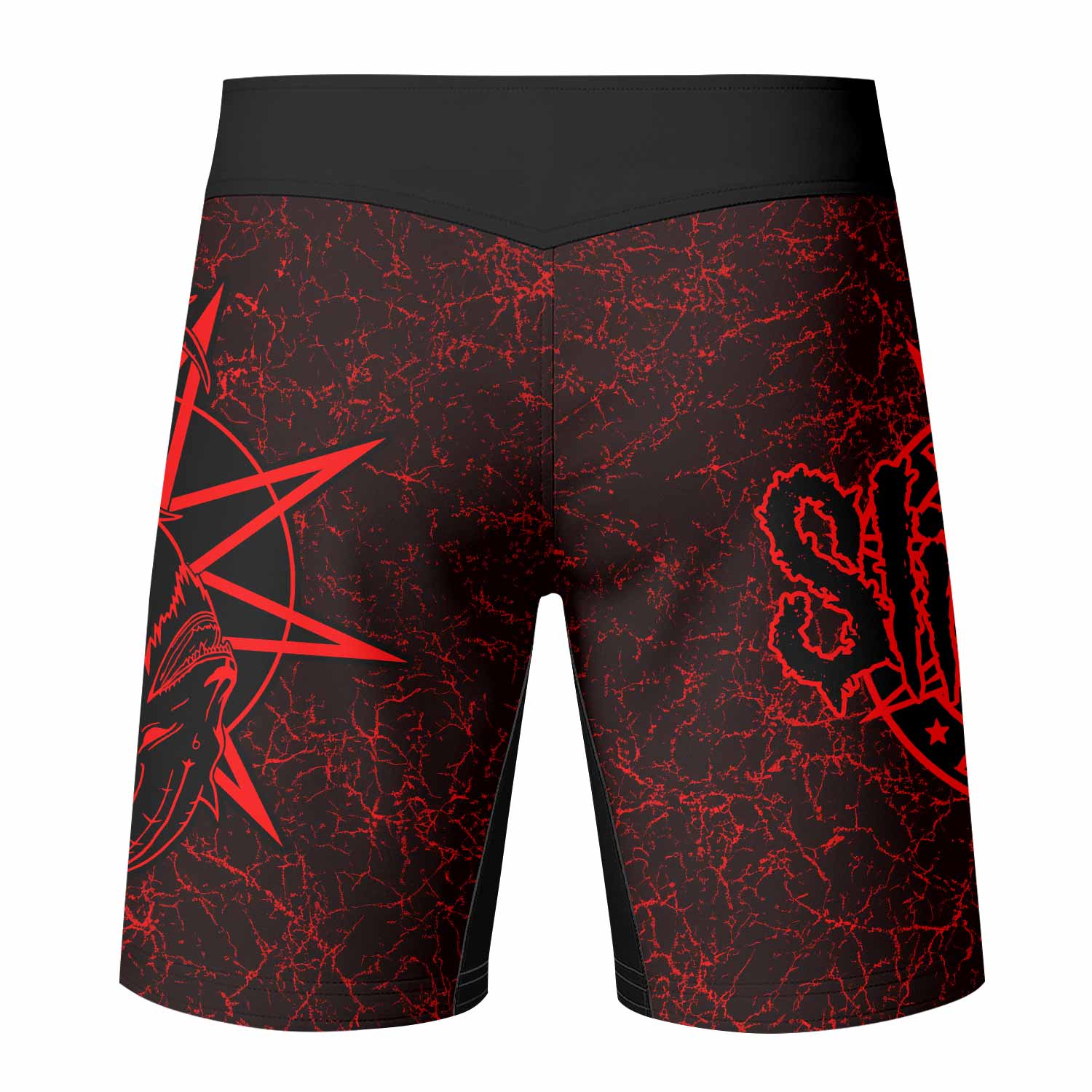 Slipknot Rotting Goat Fight Shorts - back view mockup