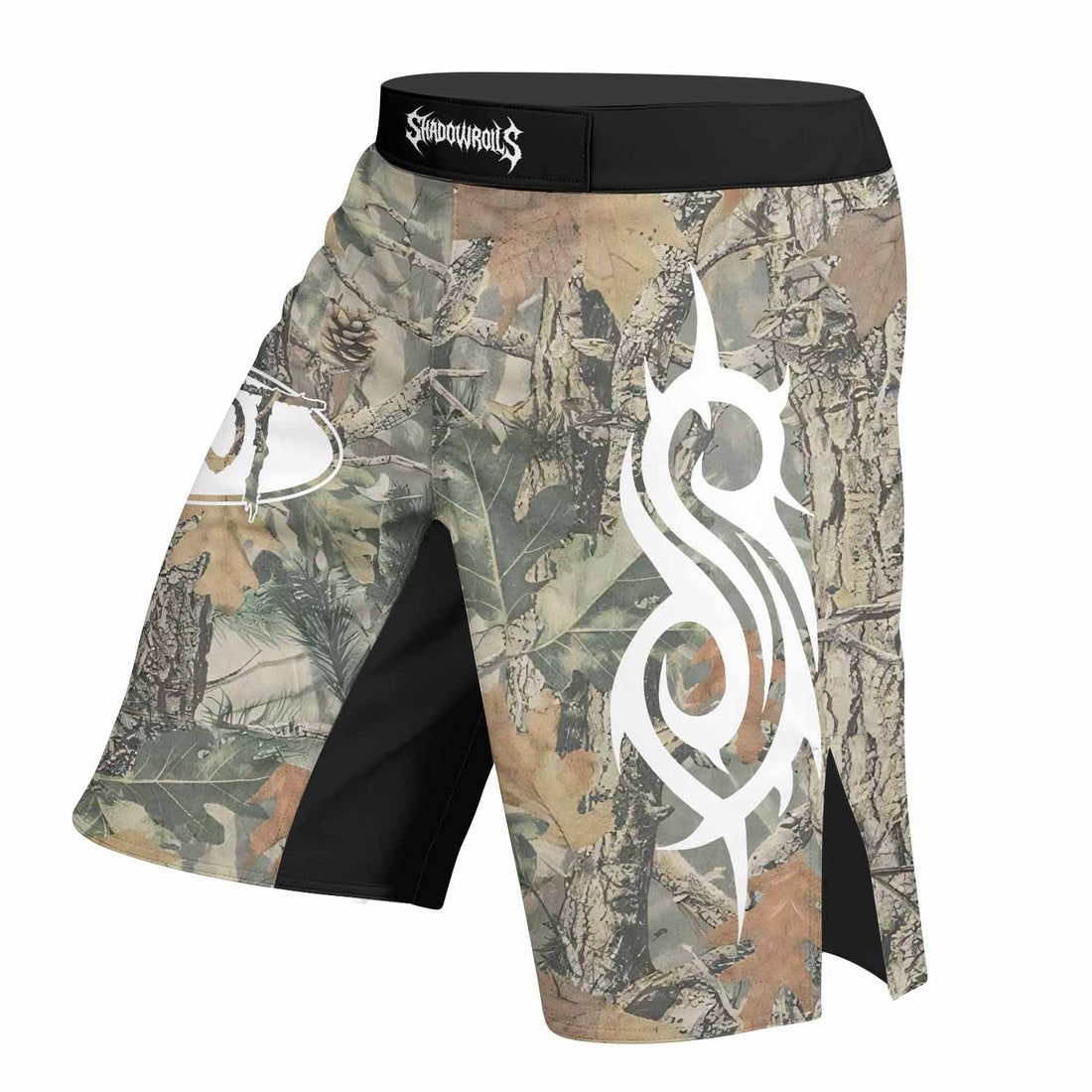Slipknot Forest Camo Fight Shorts - right side mockup