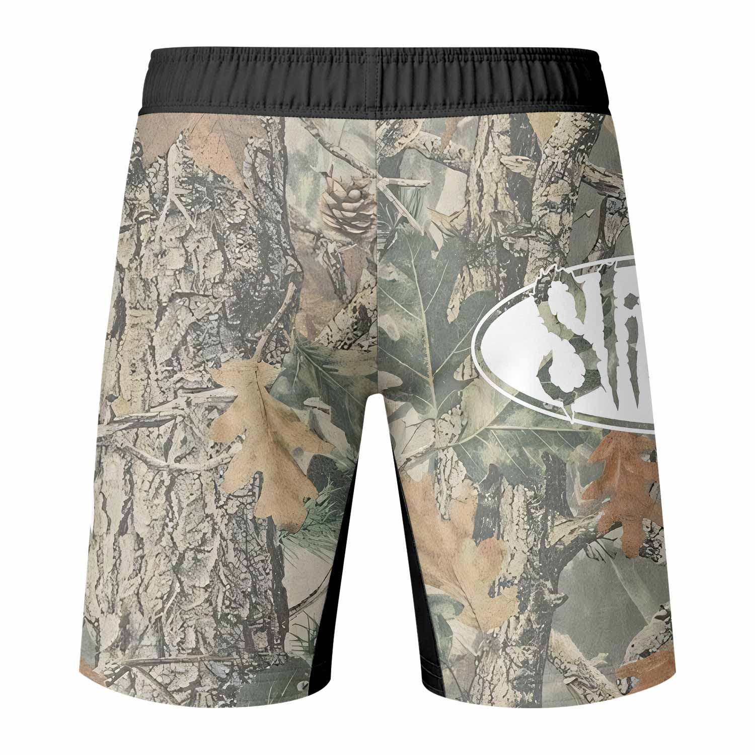 Slipknot Forest Camo Fight Shorts - back view mockup