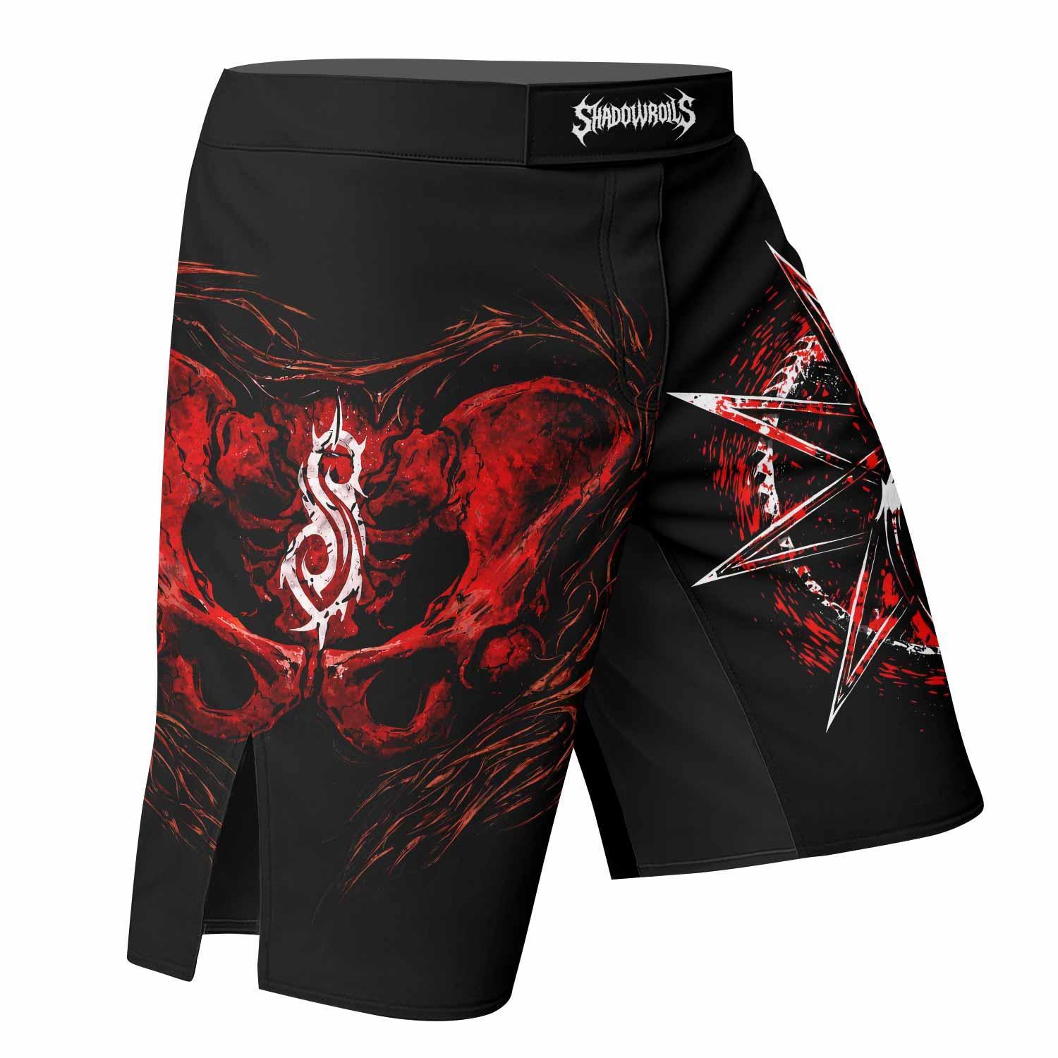 Slipknot Crimson Ribcage Fight Shorts - right side mockup