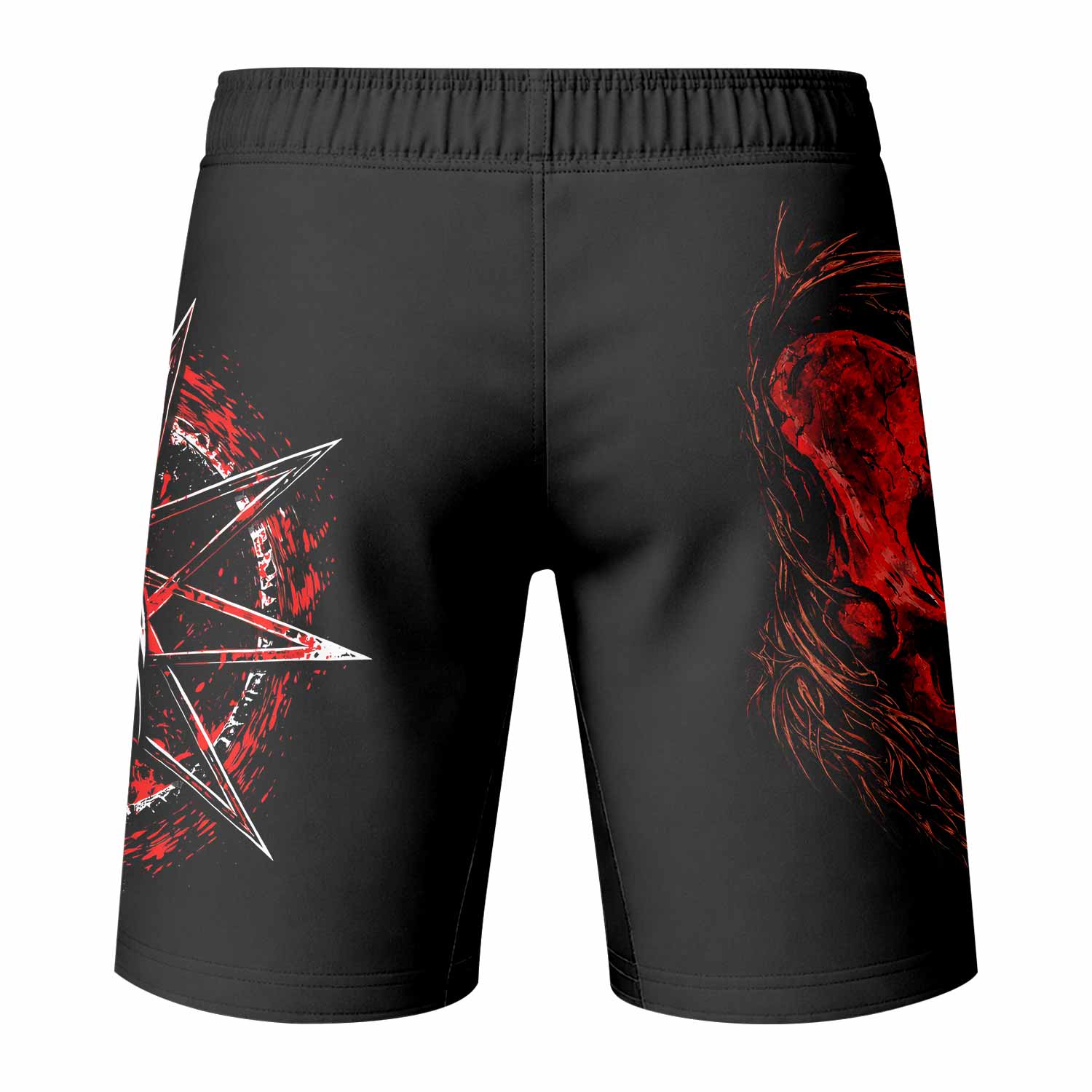 Slipknot Crimson Ribcage Fight Shorts - back view mockup
