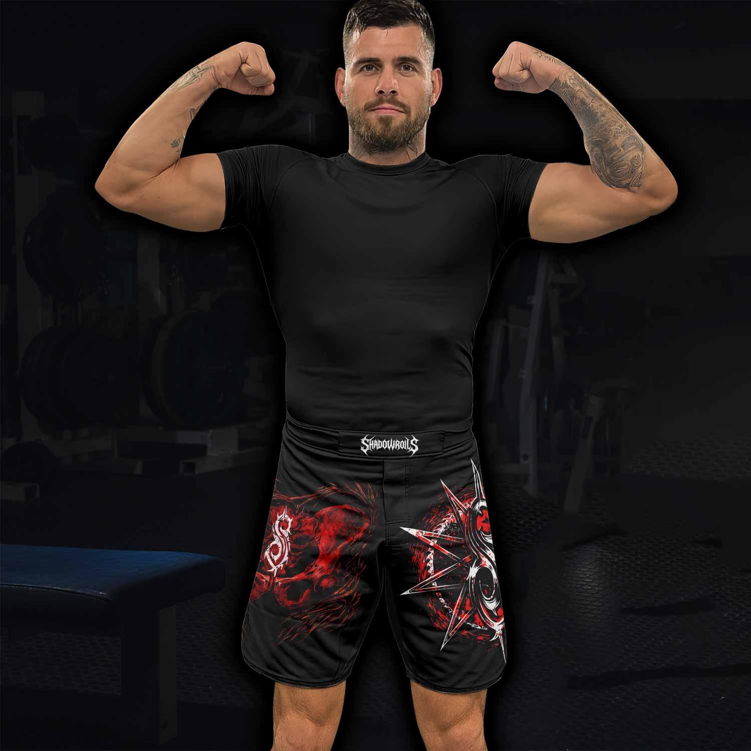 Slipknot Crimson Ribcage Fight Shorts - lifestyle view