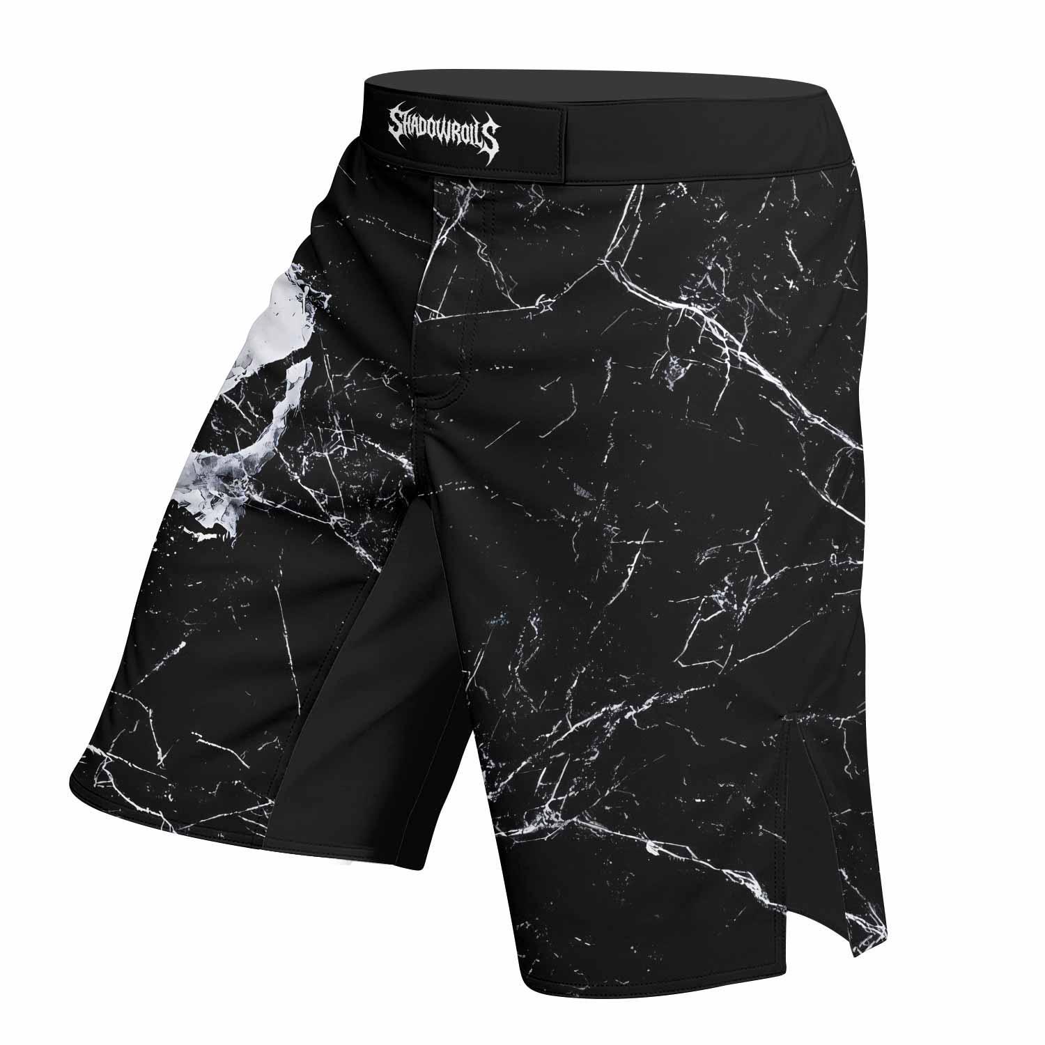 Punisher War Skull Fight Shorts - left side mockup