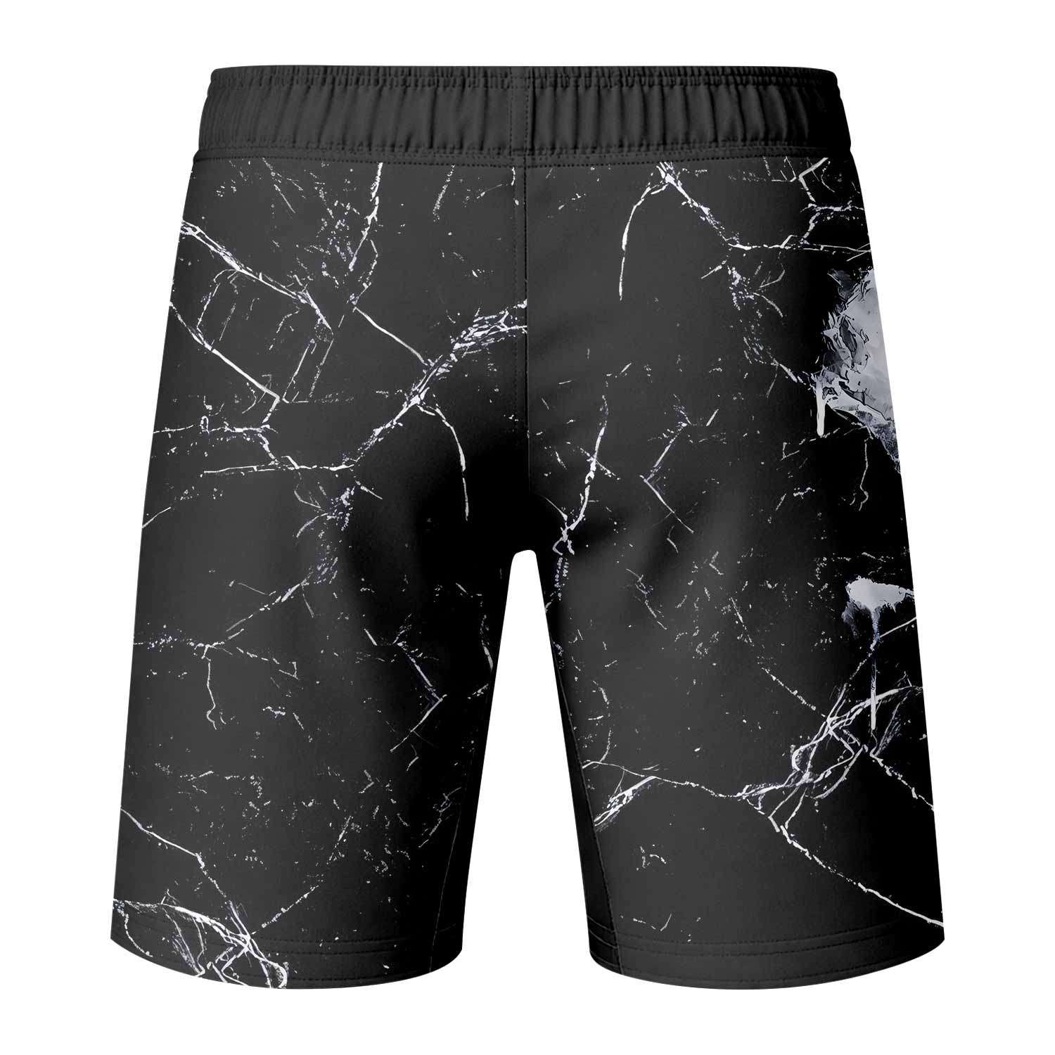Punisher War Skull Fight Shorts - back view mockup