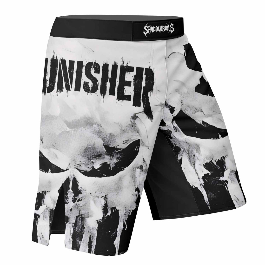 Punisher Ghost Skull Fight Shorts - right side mockup