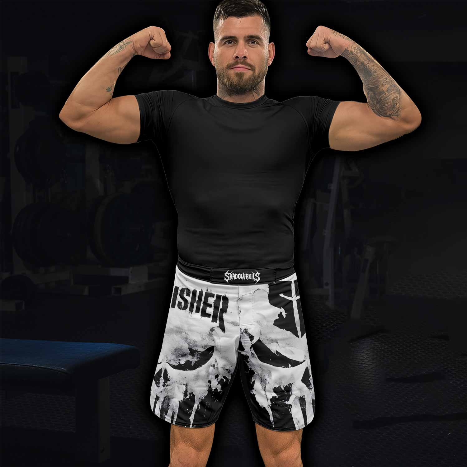 Punisher Ghost Skull Fight Shorts - lifestyle view