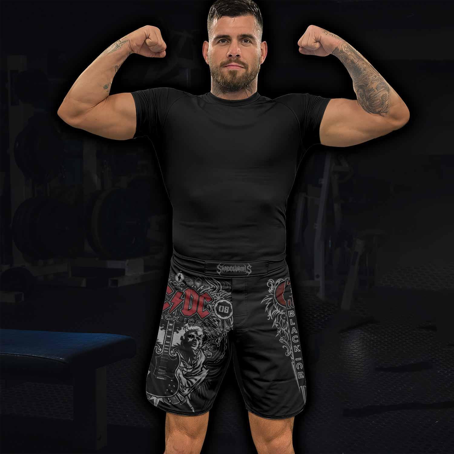 AC/DC Black Ice Fight Shorts - lifestyle view