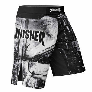The Punisher War Mask Fight Shorts - right side mockup