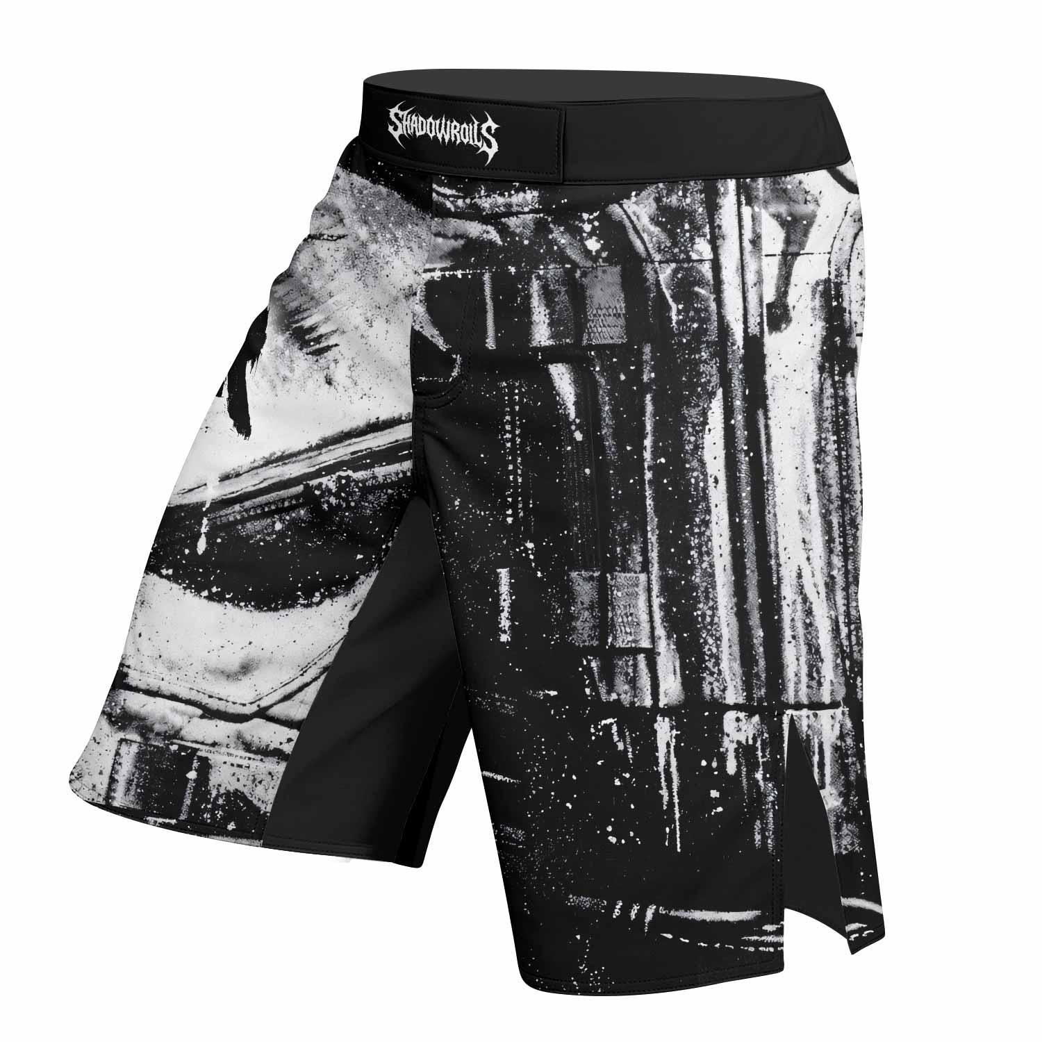 The Punisher War Mask Fight Shorts - left side mockup