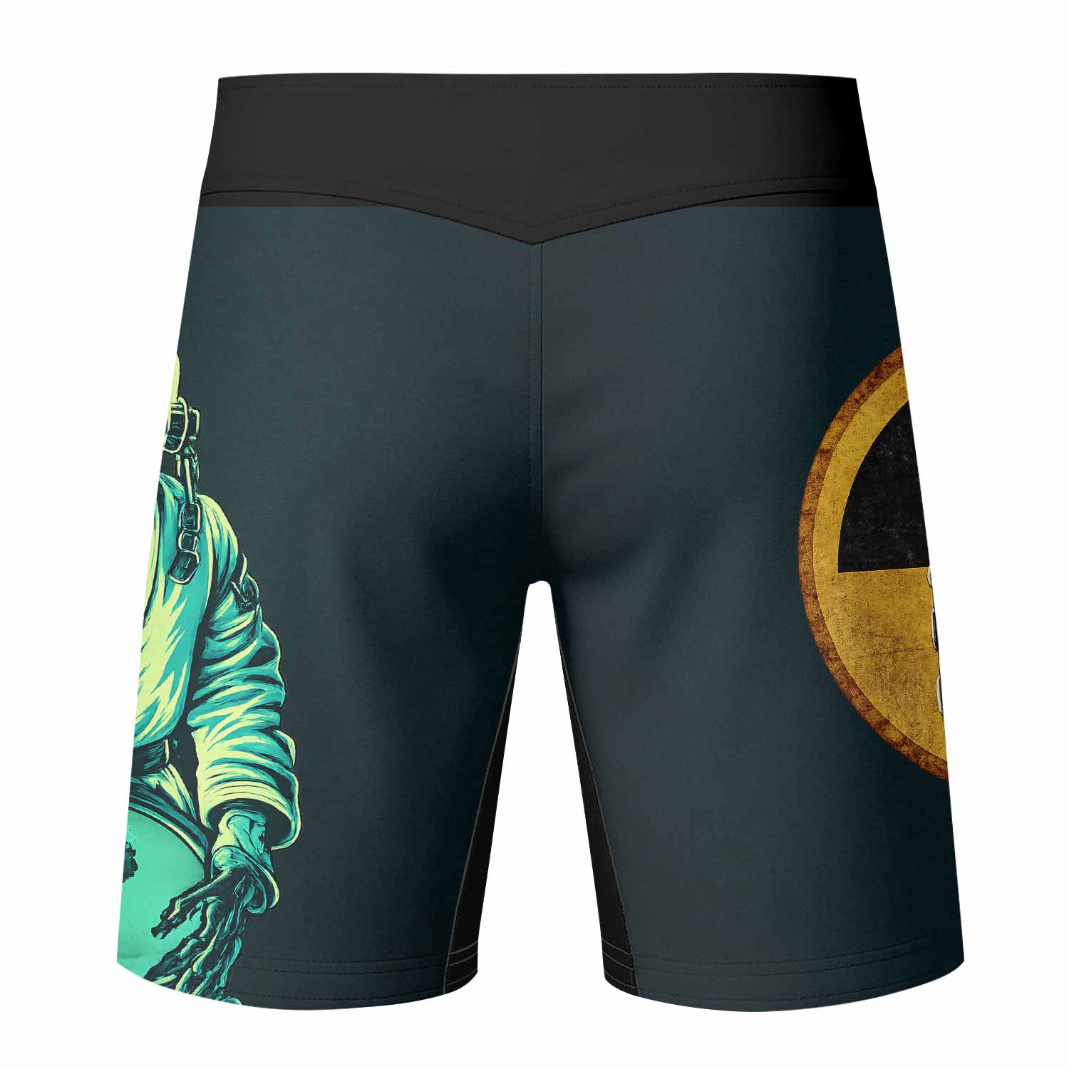 Megadeth Nuclear Skull Fight Shorts - back view mockup
