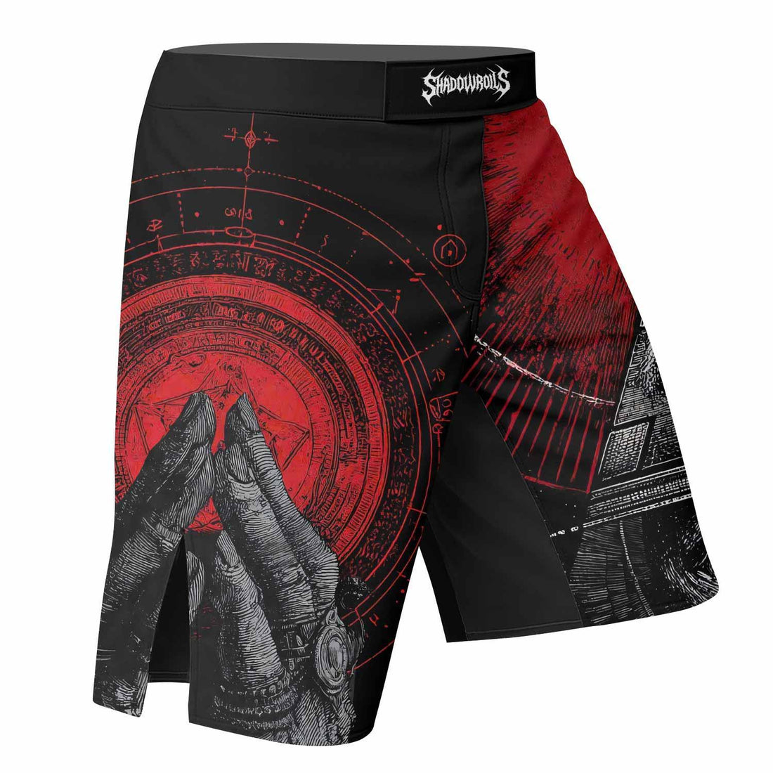 All Seeing Eye Fight Shorts - right side mockup