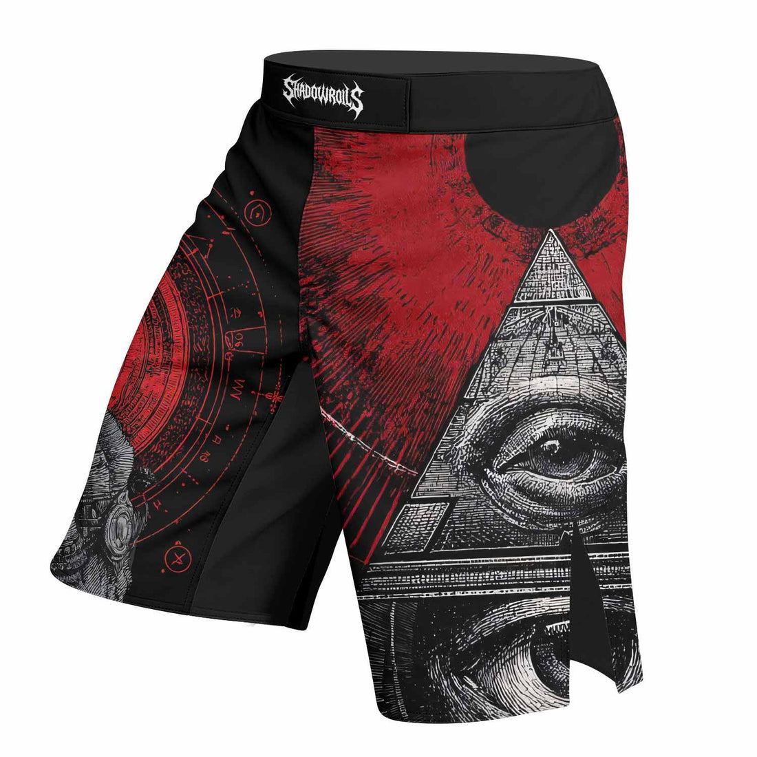 All Seeing Eye Fight Shorts - right side mockup