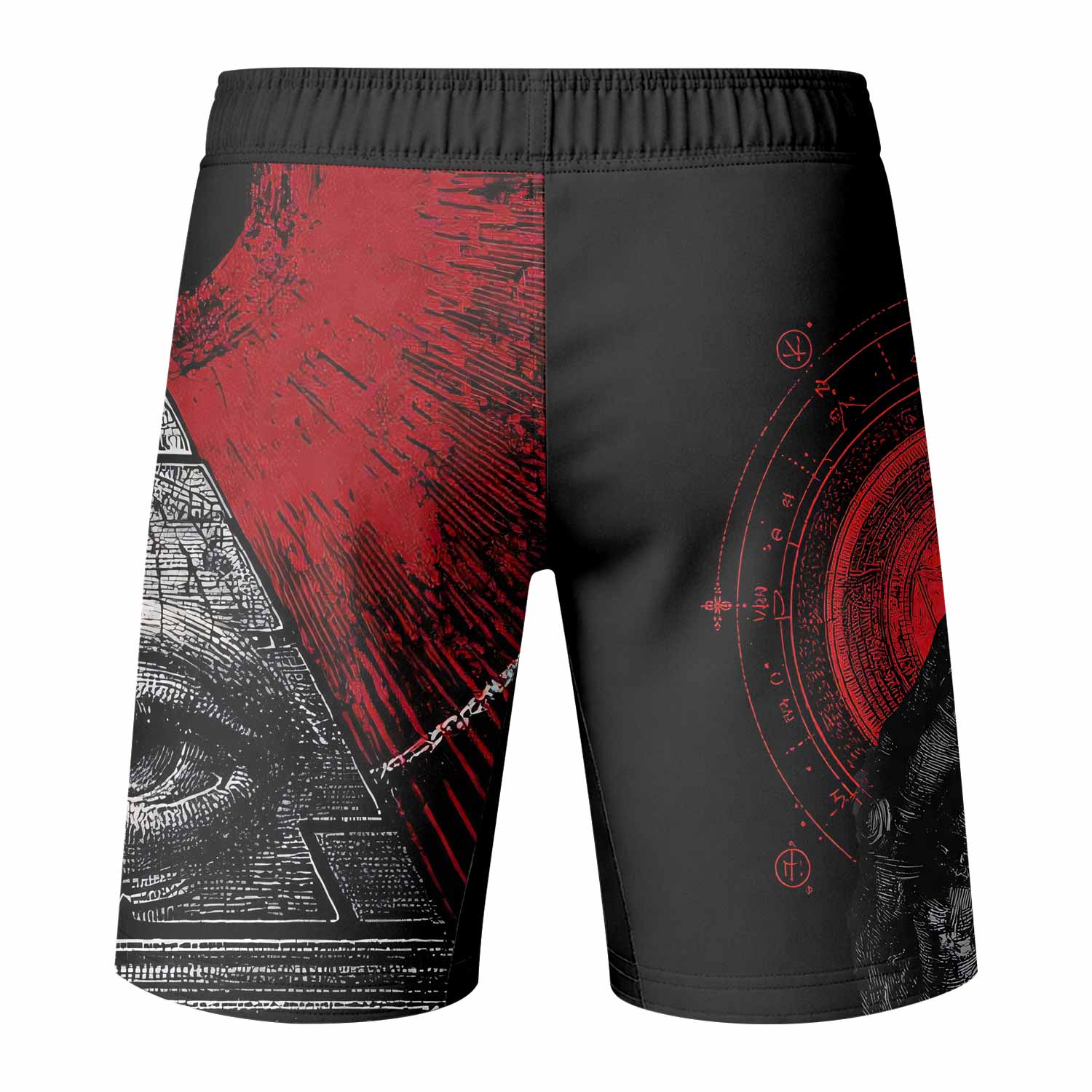 All Seeing Eye Fight Shorts - back view mockup