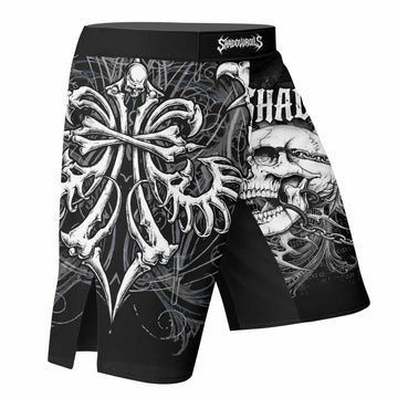 Shadowrolls Skull Cross Fight Shorts - right side mockup