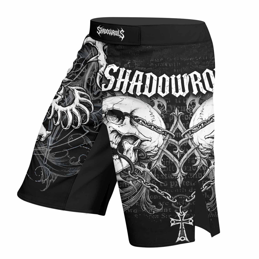 Shadowrolls Skull Cross Fight Shorts - right side mockup