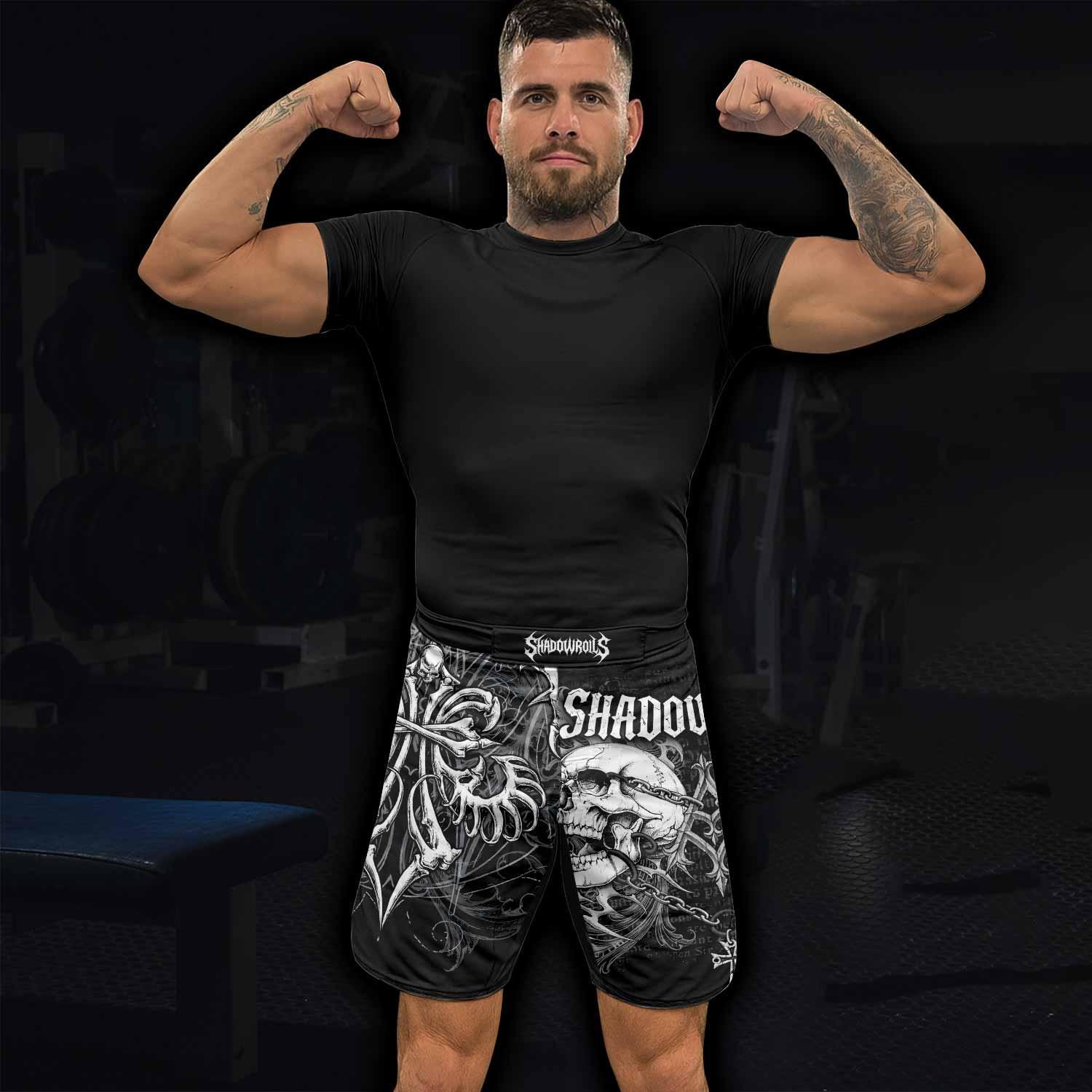 Shadowrolls Skull Cross Fight Shorts - lifestyle view