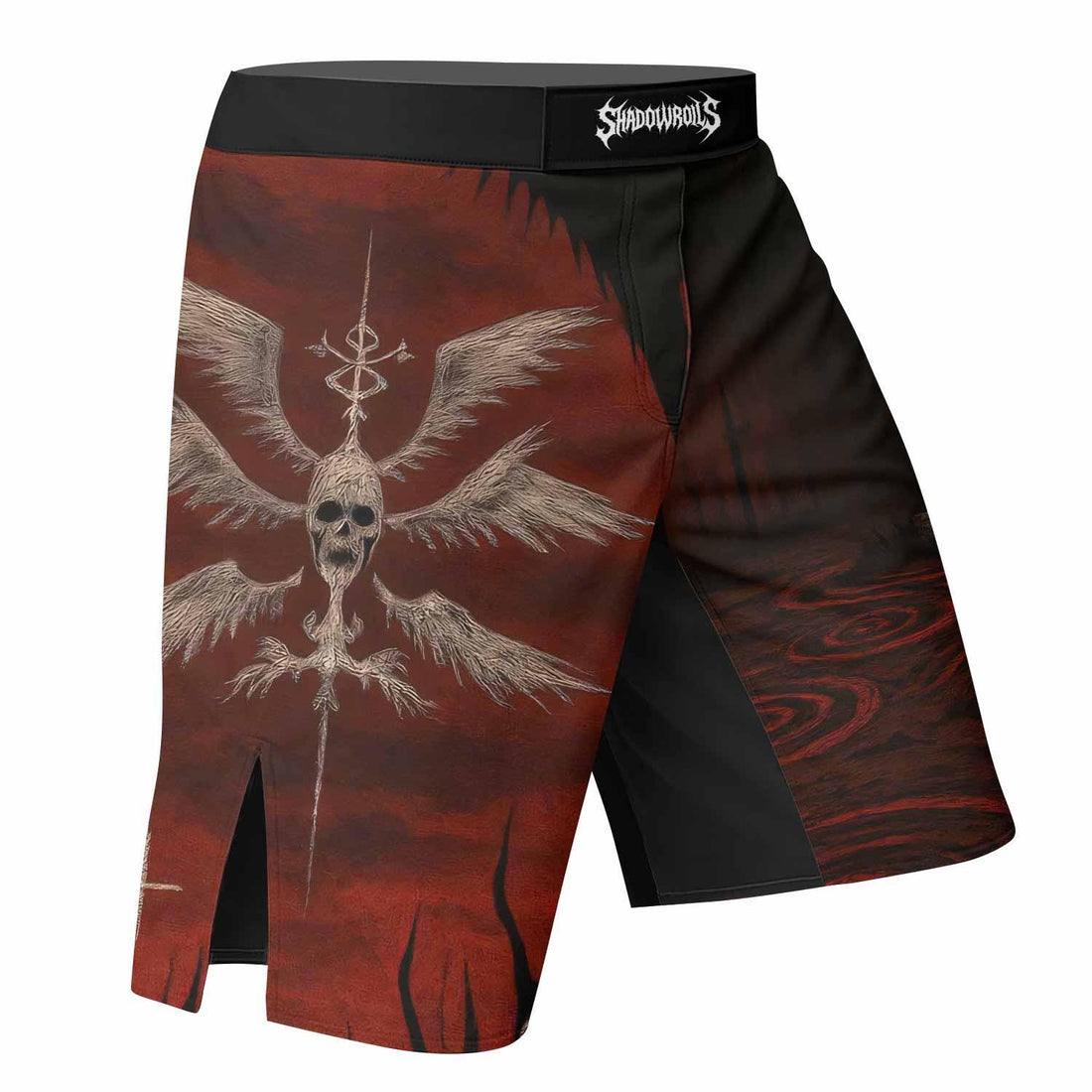 Occult Fallen Seraph Ritual Fight Shorts - right side mockup