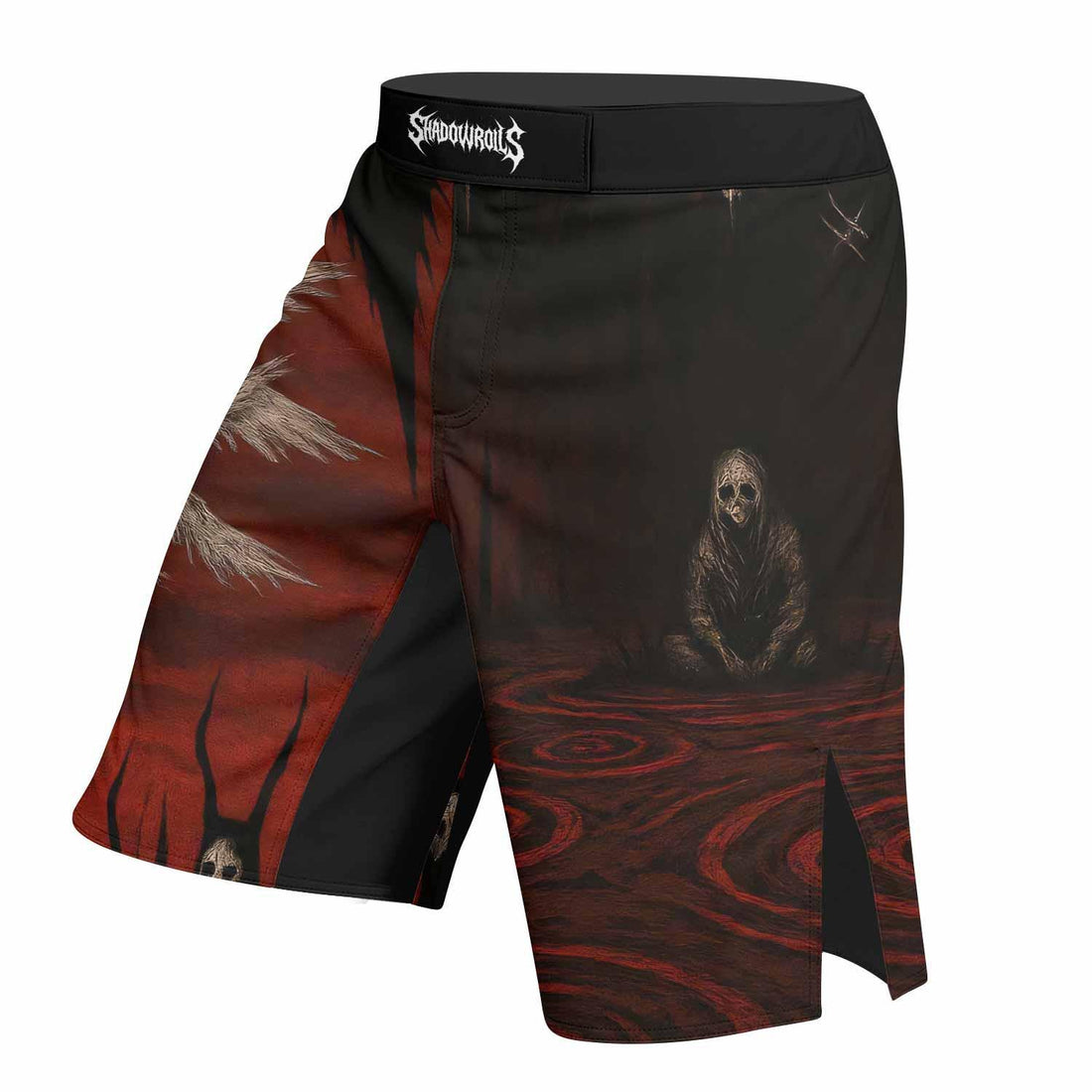 Occult Fallen Seraph Ritual Fight Shorts - right side mockup