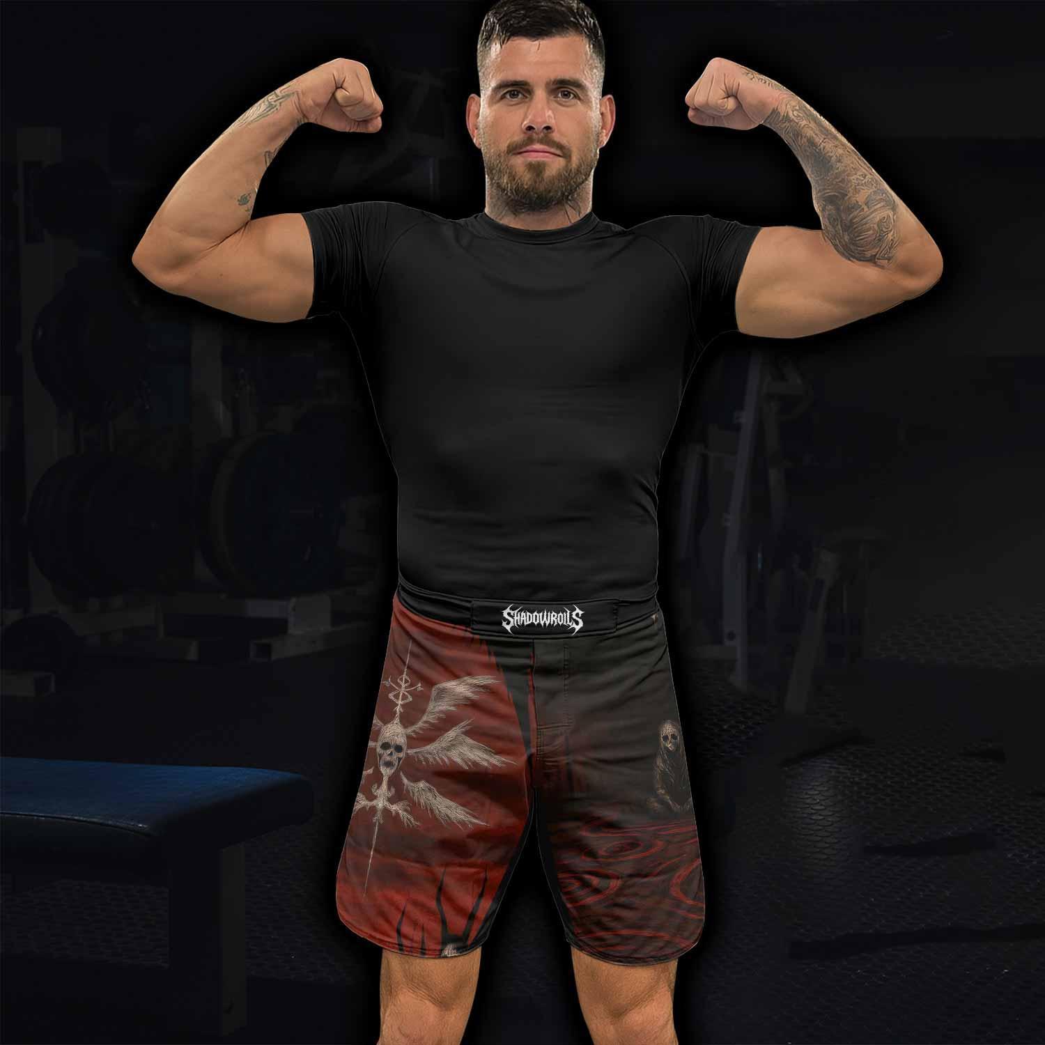 Occult Fallen Seraph Ritual Fight Shorts - lifestyle view