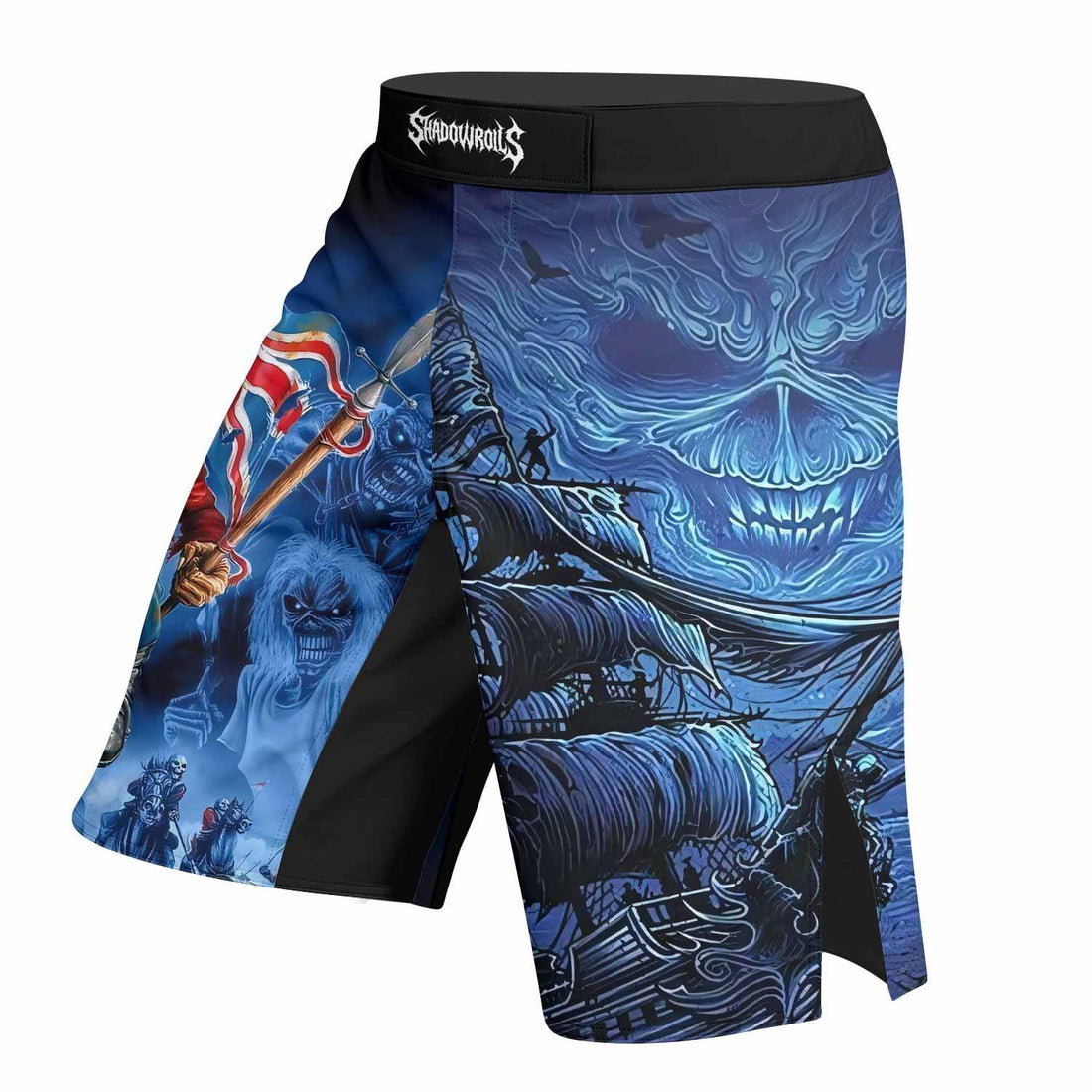 Iron Maiden England Flag Fight Shorts - right side mockup