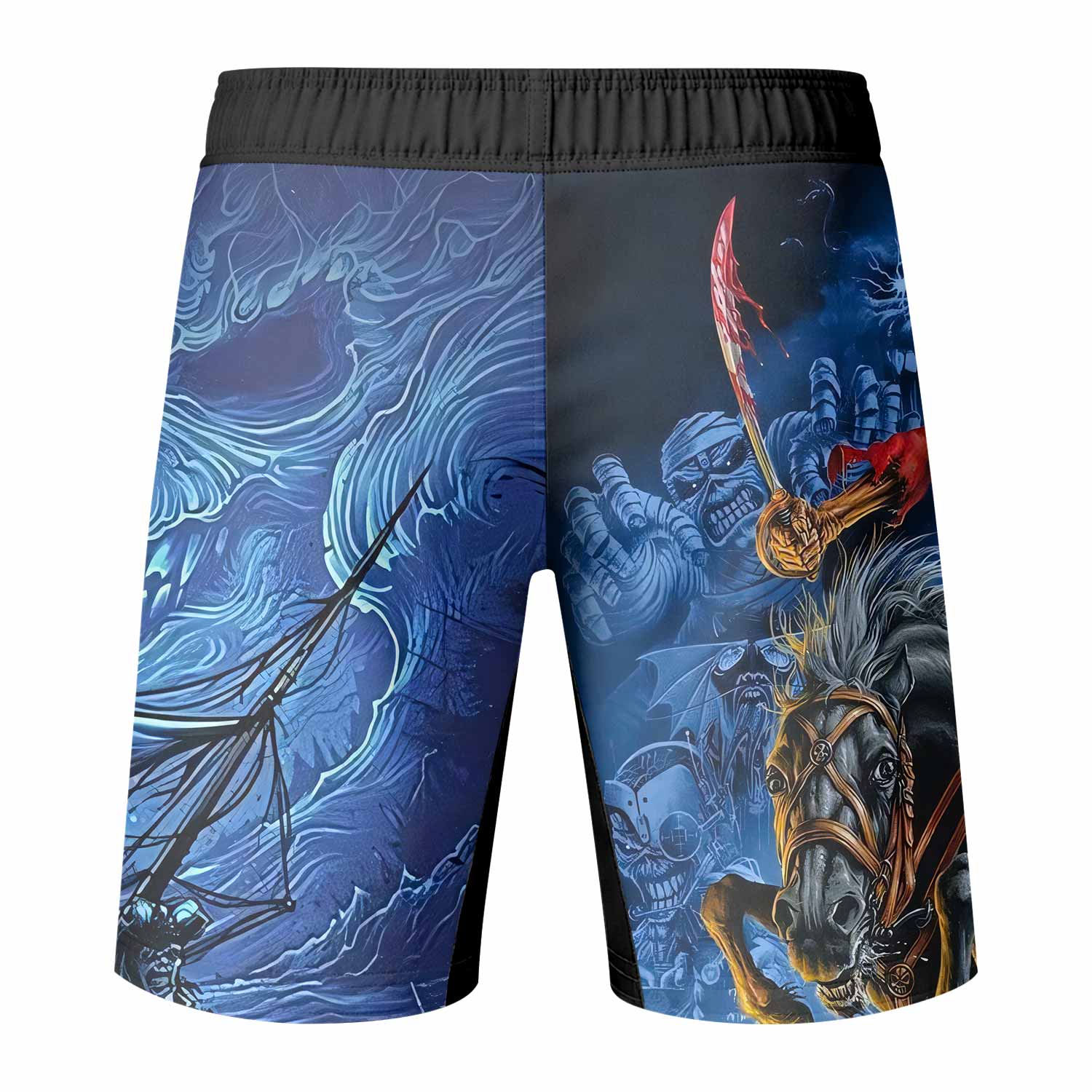 Iron Maiden England Flag Fight Shorts - back view mockup
