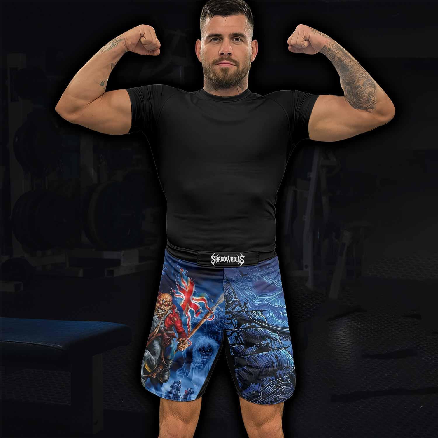 Iron Maiden England Flag Fight Shorts - lifestyle view