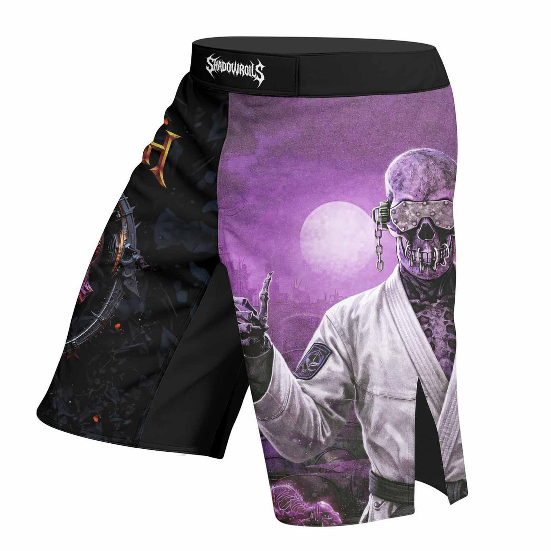 Megadeth Vic Rattlehead Fight Shorts - right side mockup