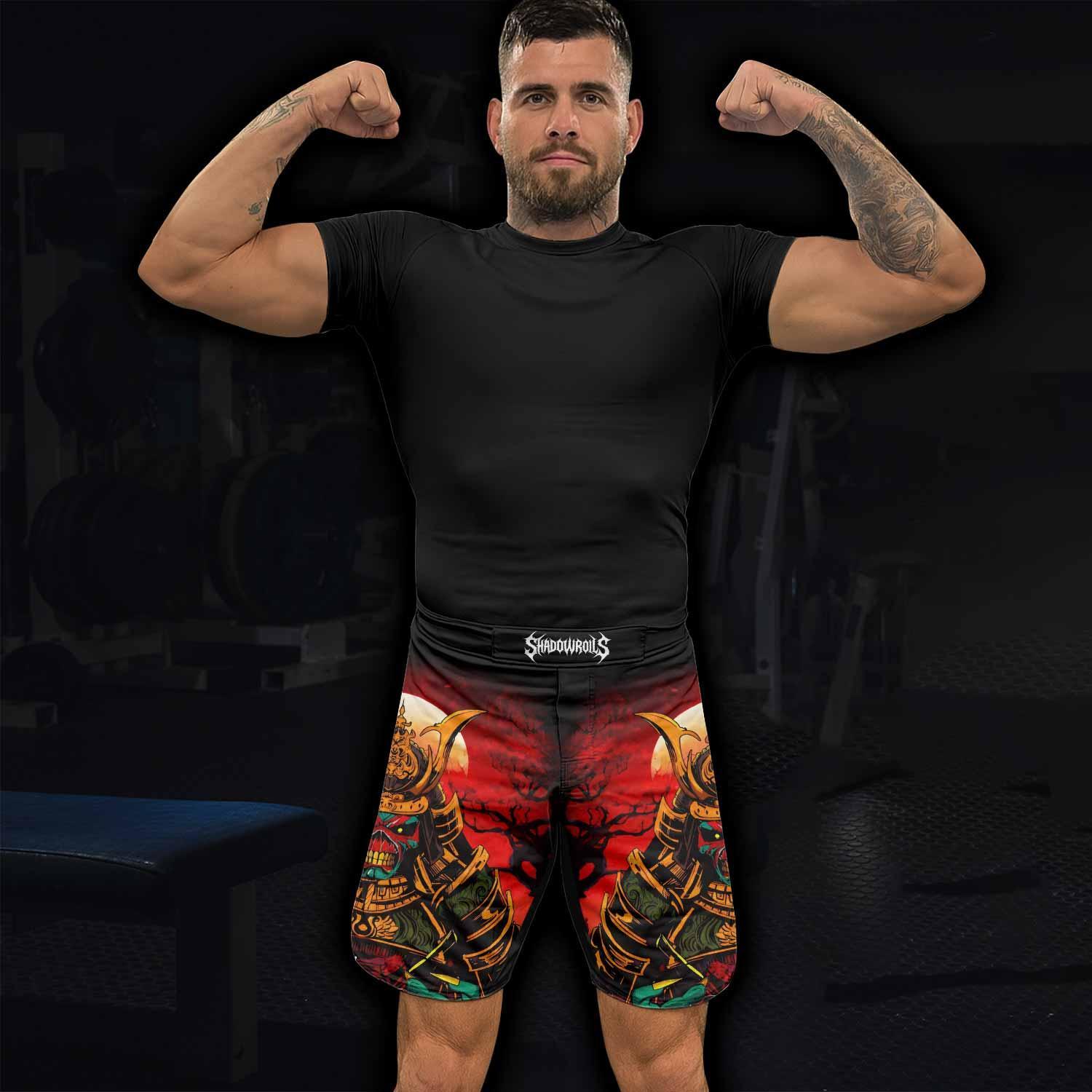 Iron Maiden Samurai Jiu-Jitsu Fight Shorts - lifestyle view