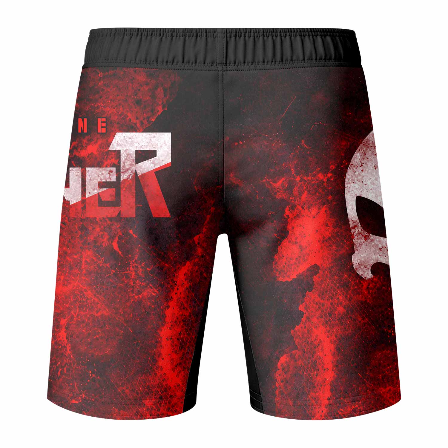 Punisher War Zone Fight Shorts - back view mockup